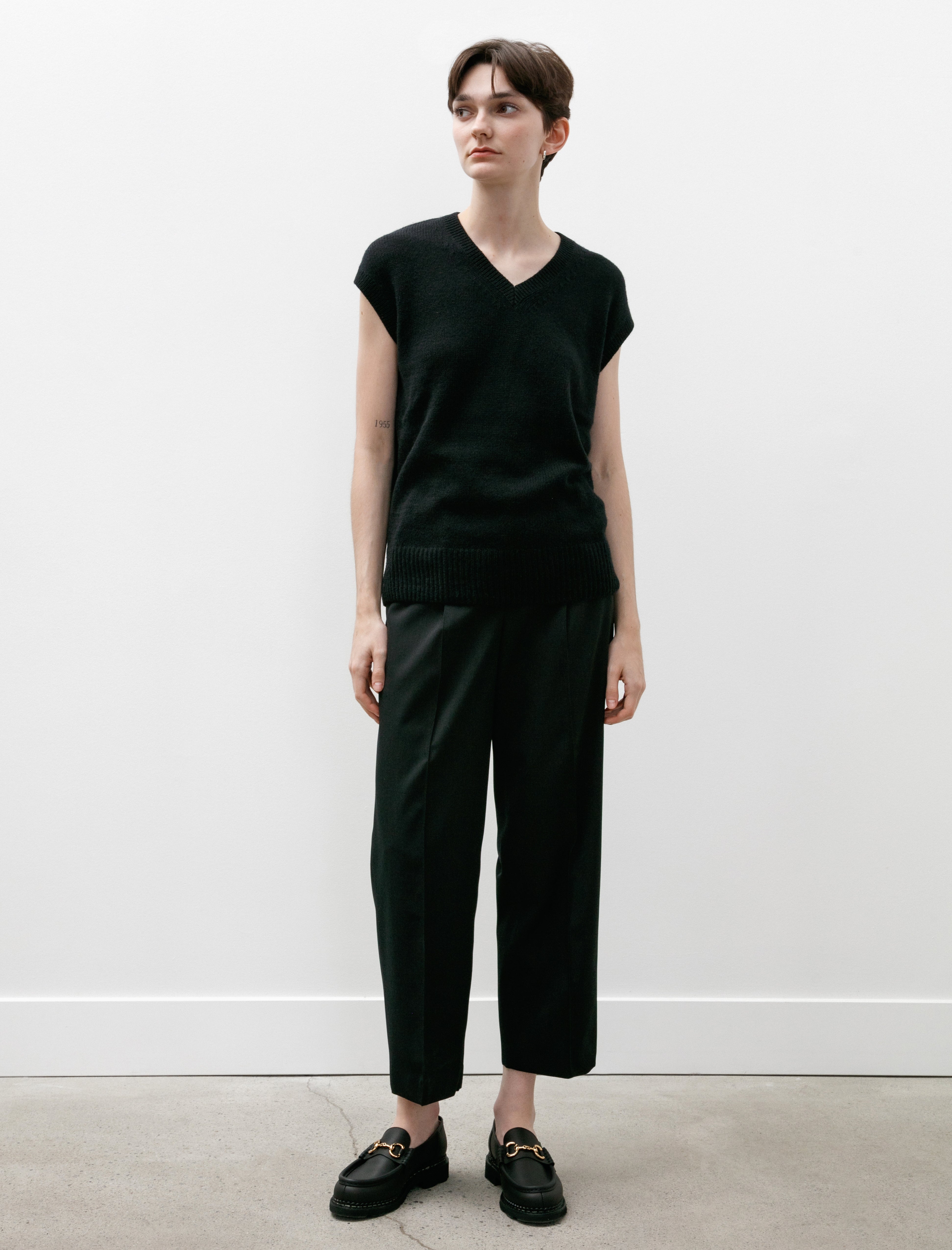 Auralee Light Wool Max Gabardine Slacks Top Black