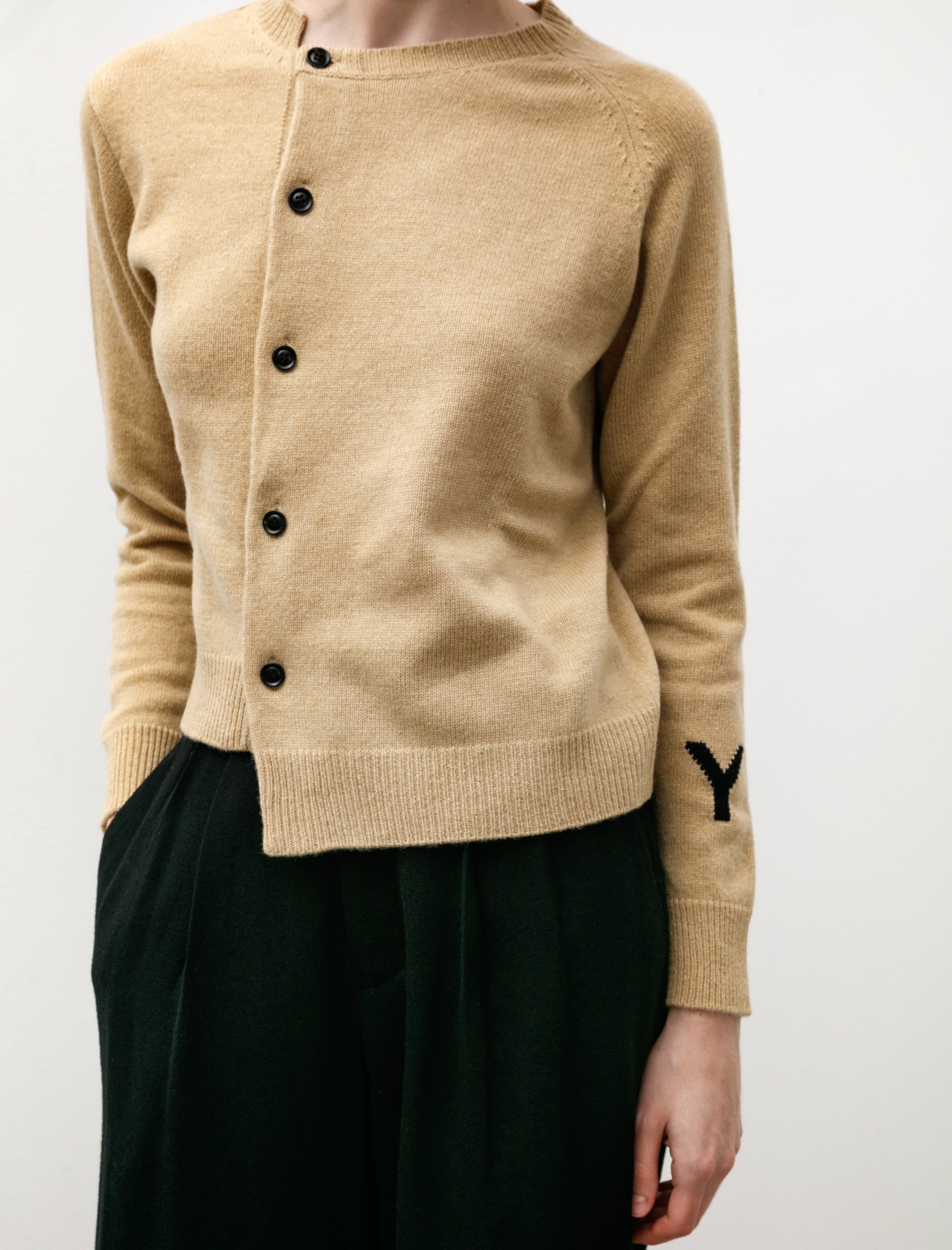 Y's by Yohji Yamamoto Asymmetry Y's Cardigan Beige