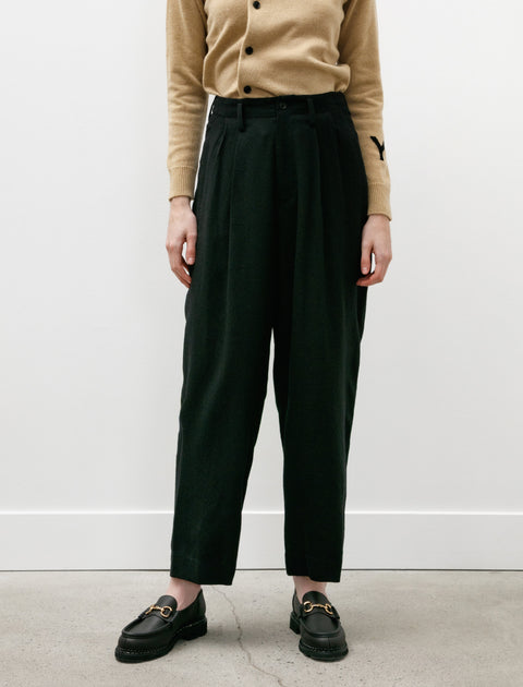 Y's by Yohji Yamamoto Double Tuck Wide Pants Black