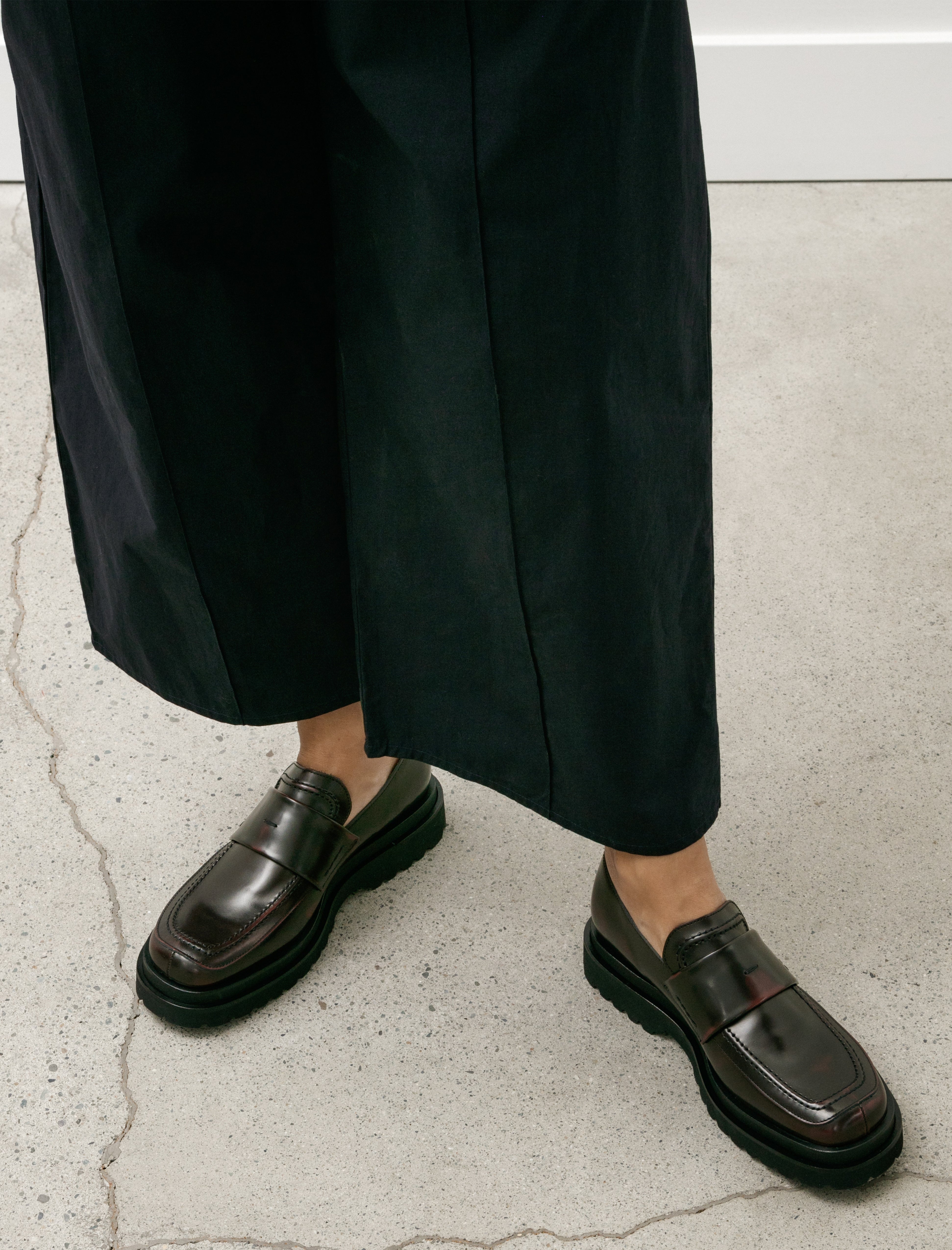 Y's by Yohji Yamamoto Double Sole Tuck Loafers Brown