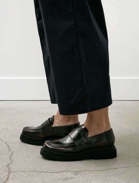 Y's by Yohji Yamamoto Double Sole Tuck Loafers Brown