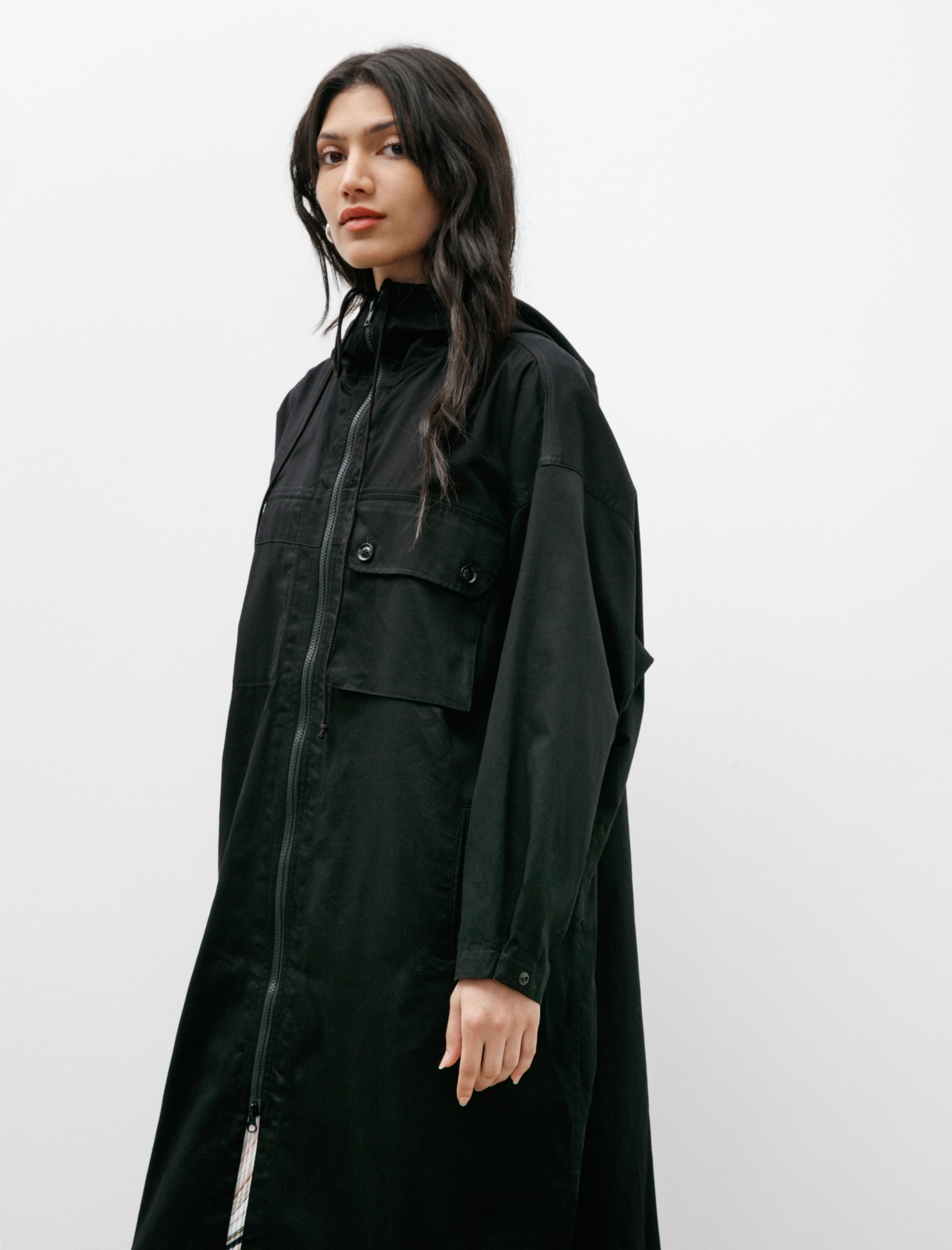 Y's by Yohji Yamamoto Coatdress with Hood Black