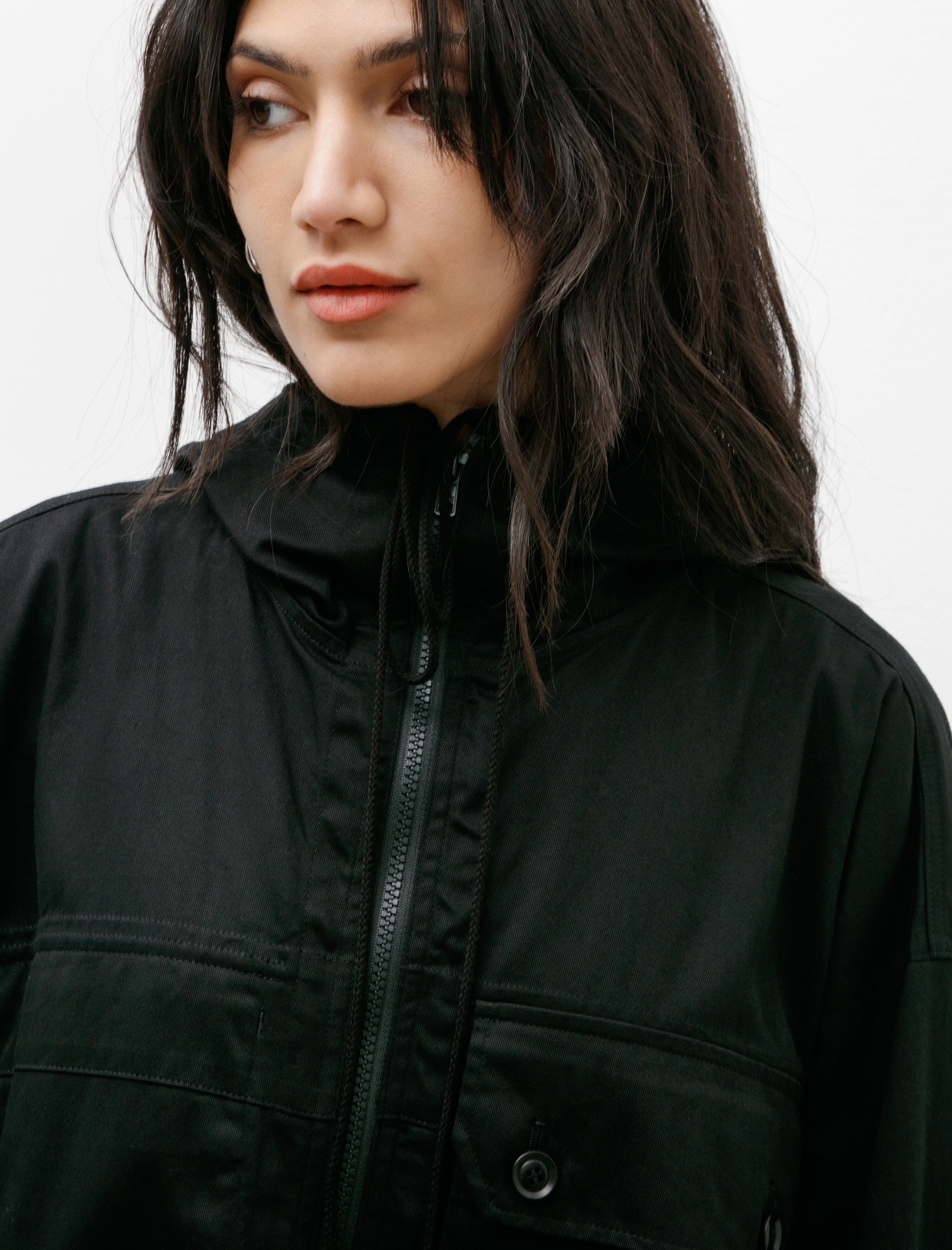 Y's by Yohji Yamamoto Coatdress with Hood Black