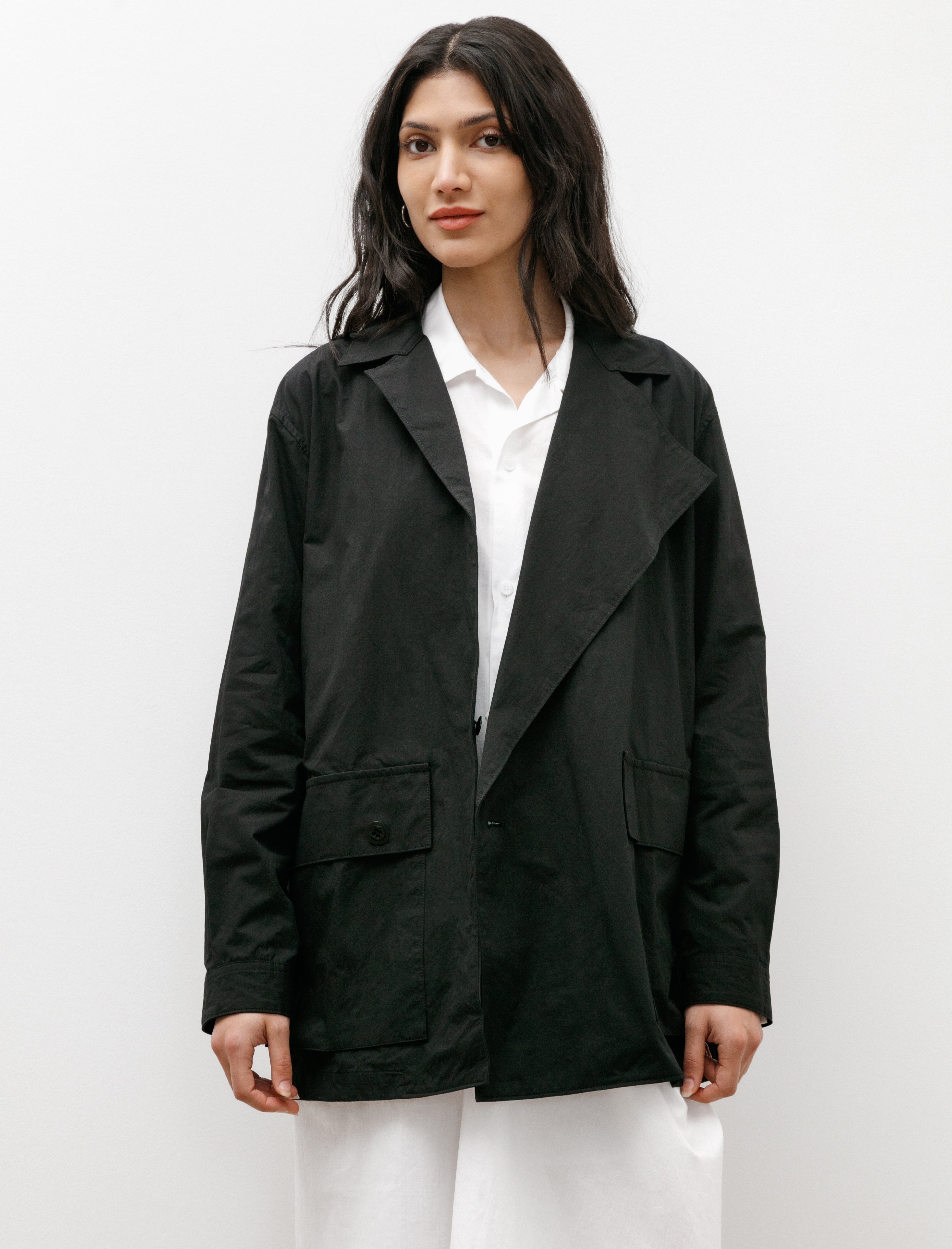 Y's by Yohji Yamamoto Short Jacket with Gusset Pocket Black