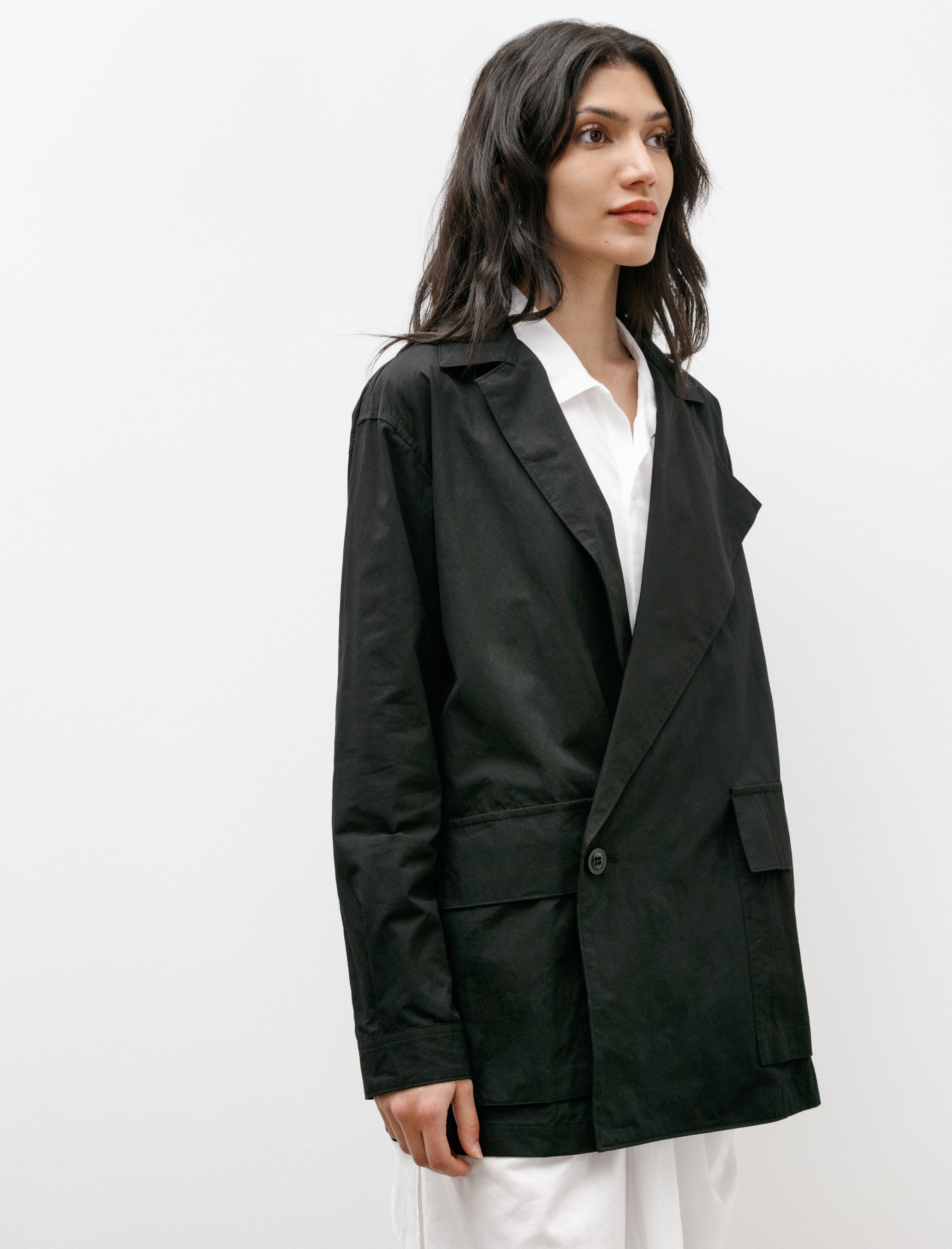 Y's by Yohji Yamamoto Short Jacket with Gusset Pocket Black