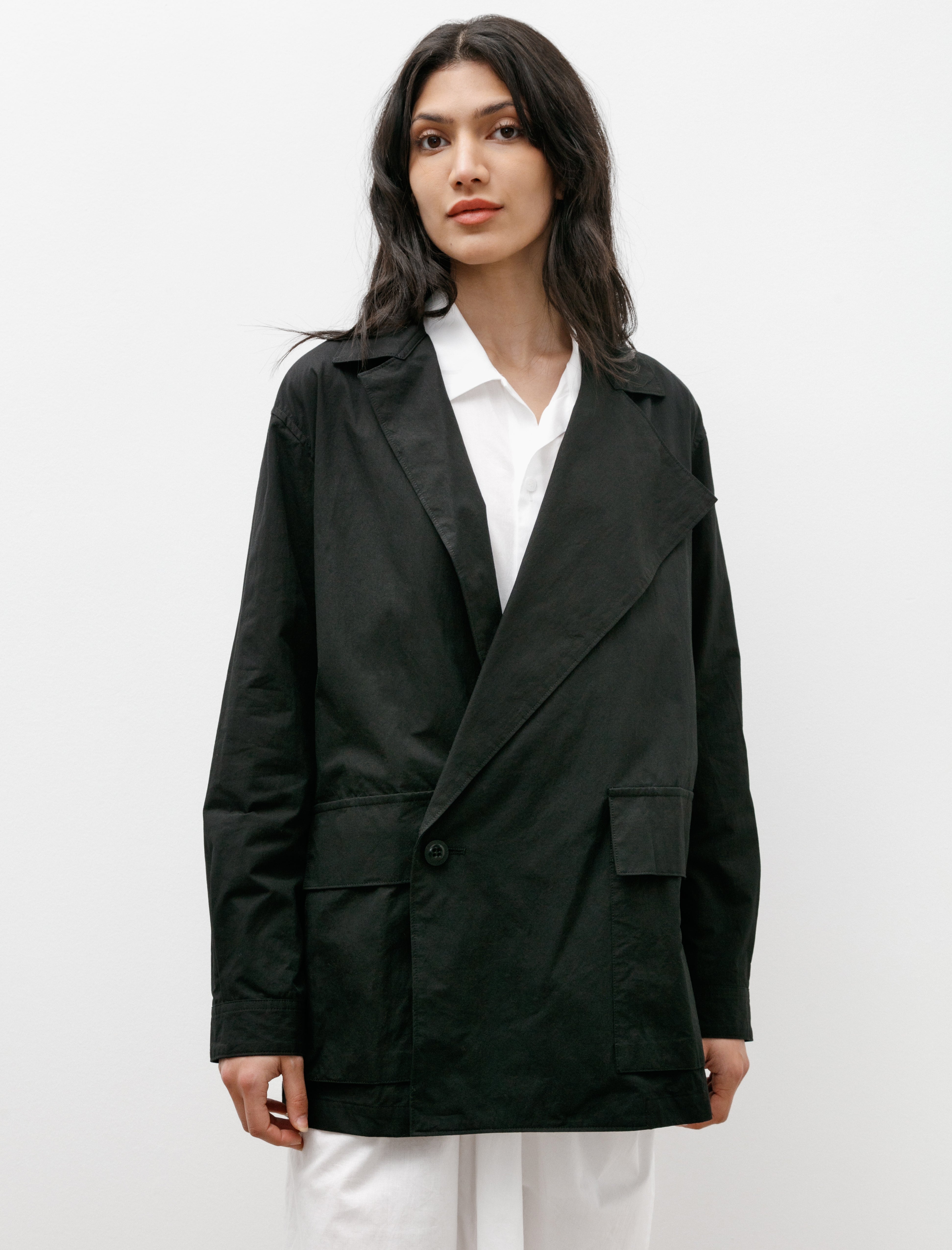 Y's by Yohji Yamamoto Short Jacket with Gusset Pocket Black