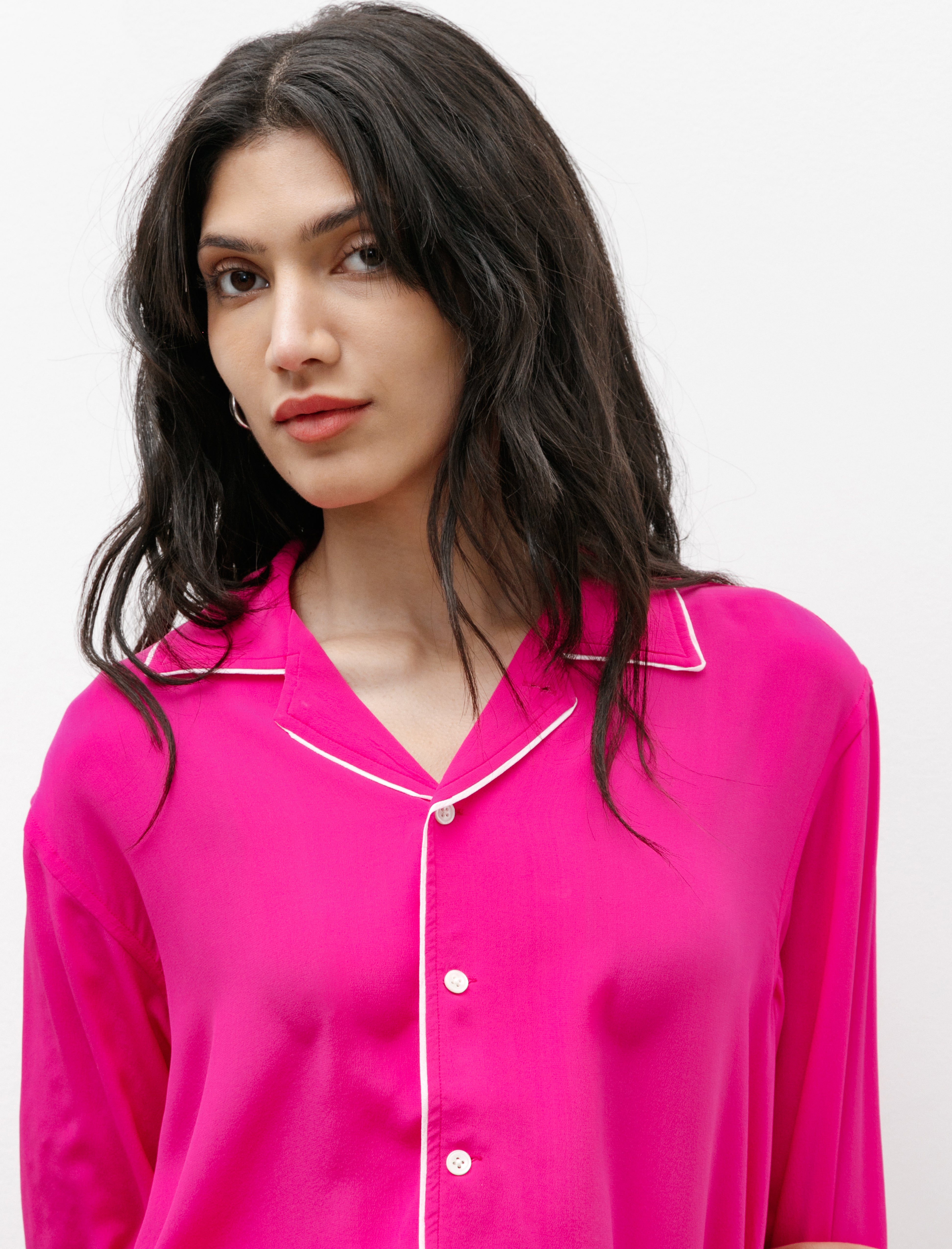 Bode Shadow Jasmine Shirt Fuchsia