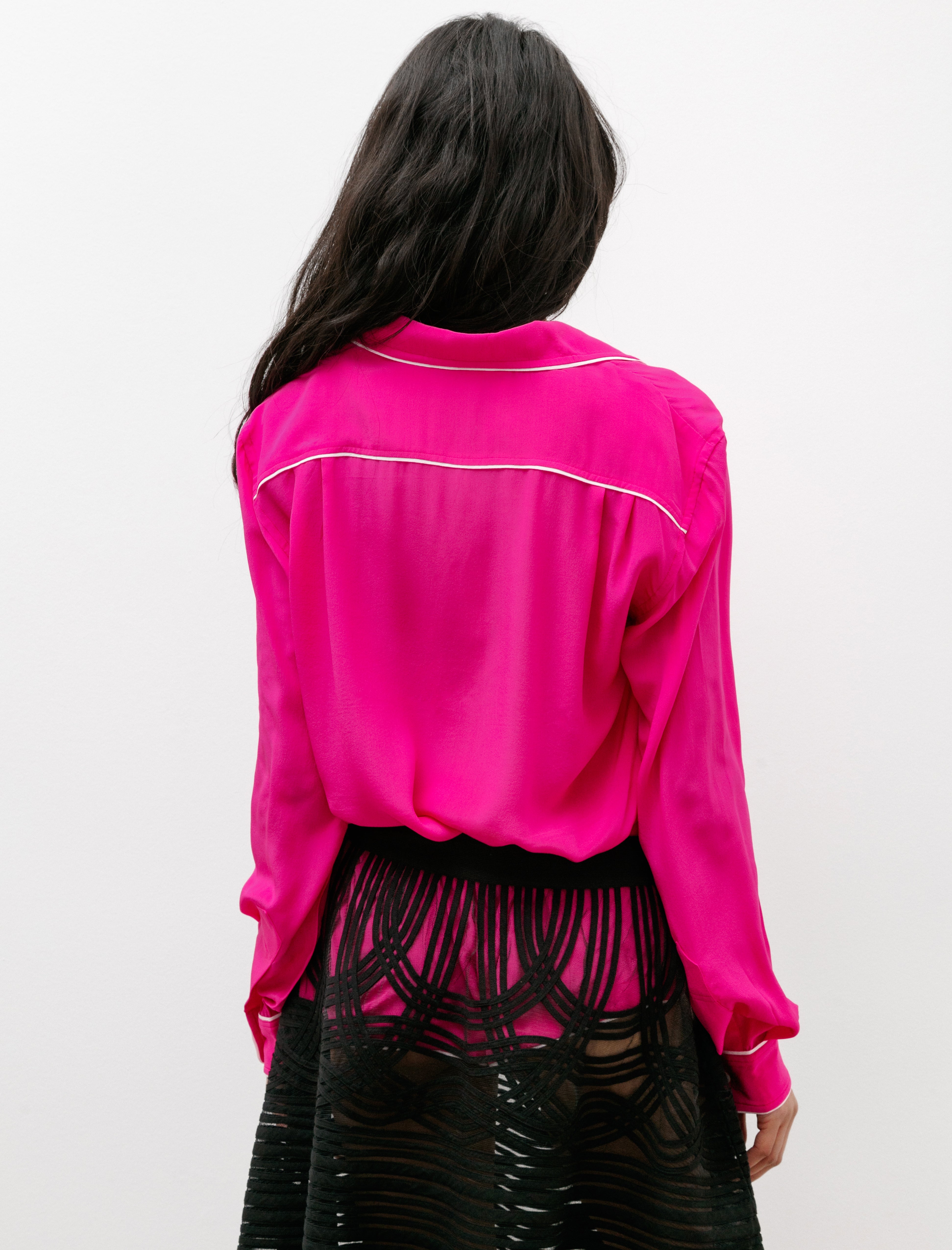 Bode Shadow Jasmine Shirt Fuchsia