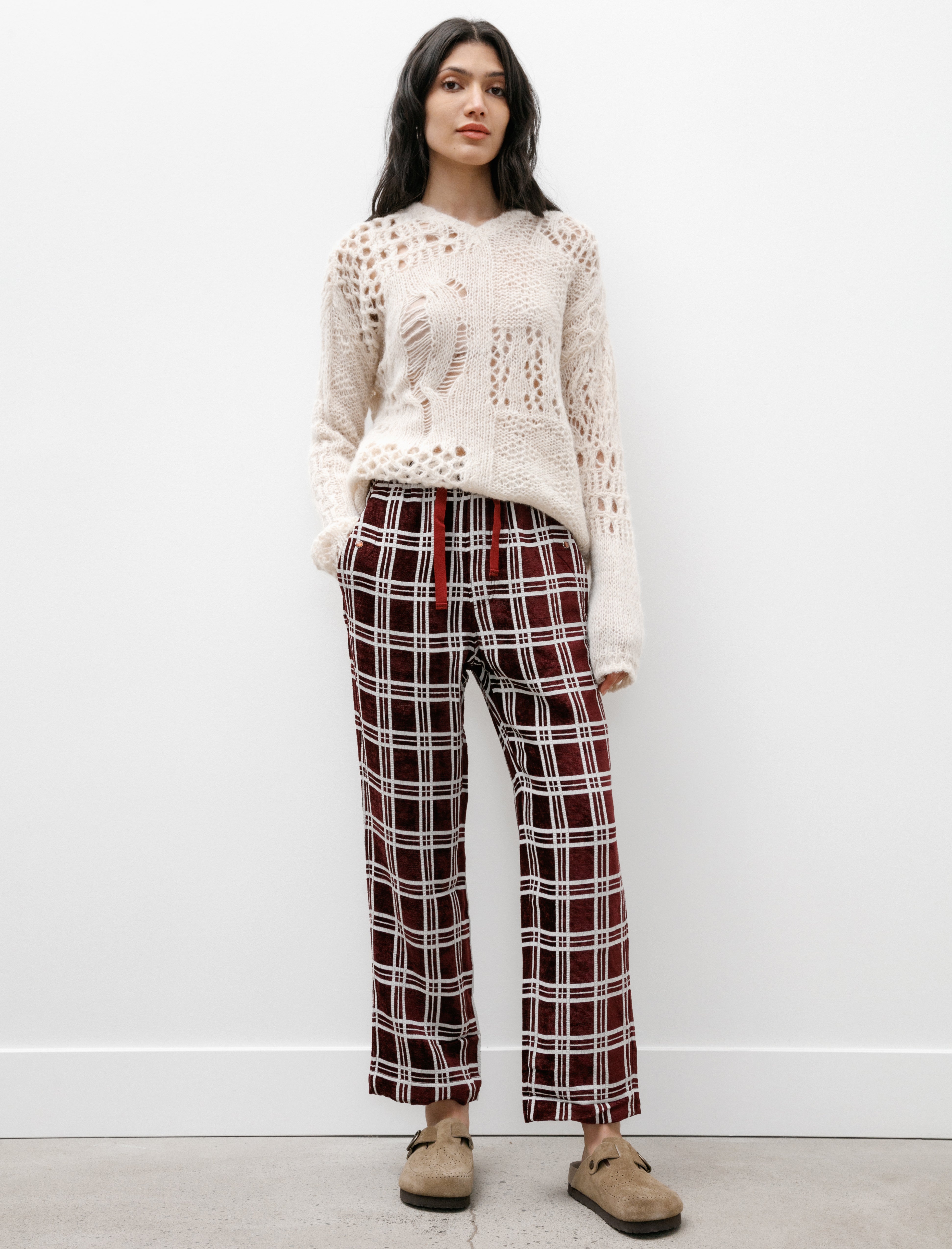 Needles String Cowboy Pants Mall Plaid Bordeaux