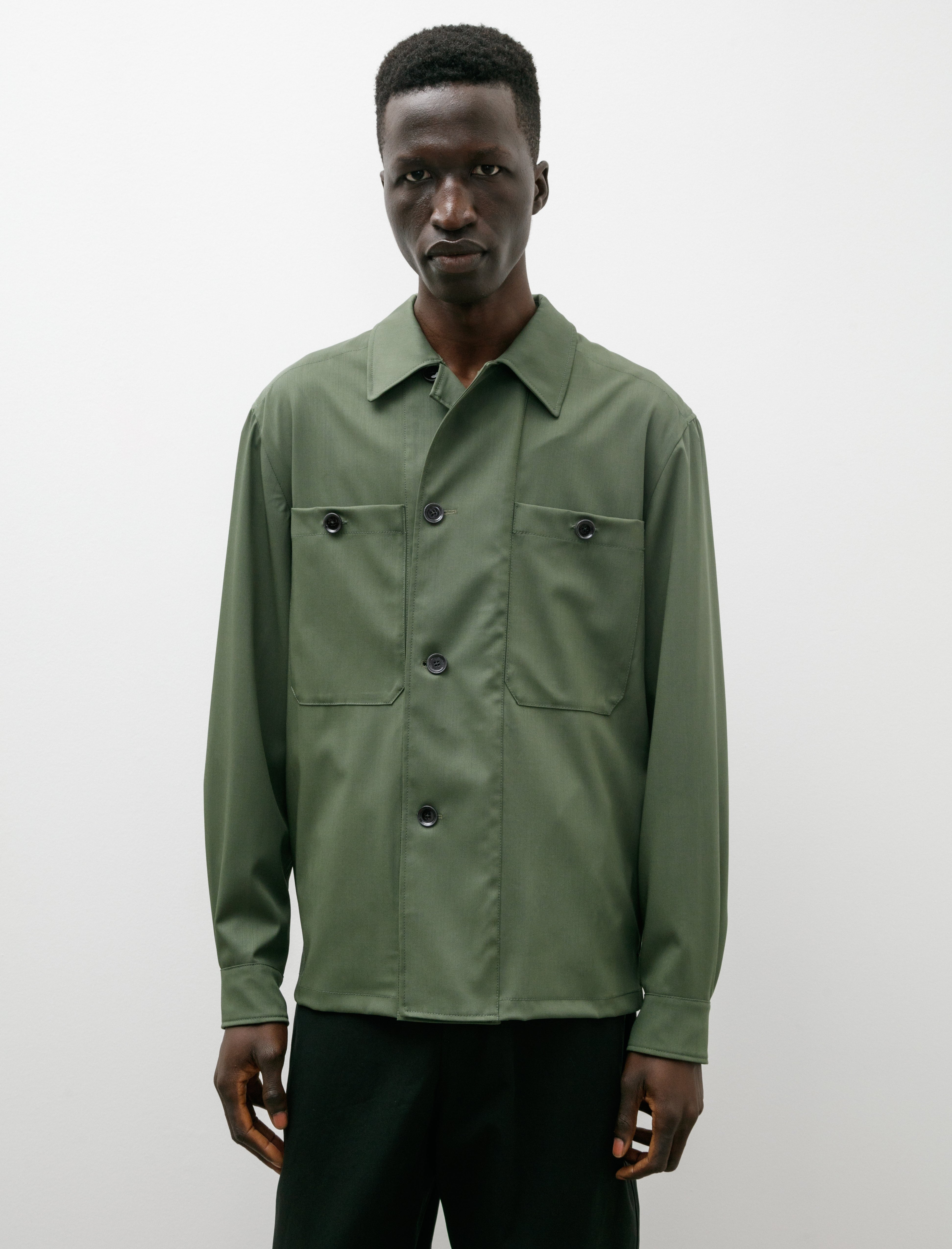 Lemaire Soft Military Overshirt Smoky Green