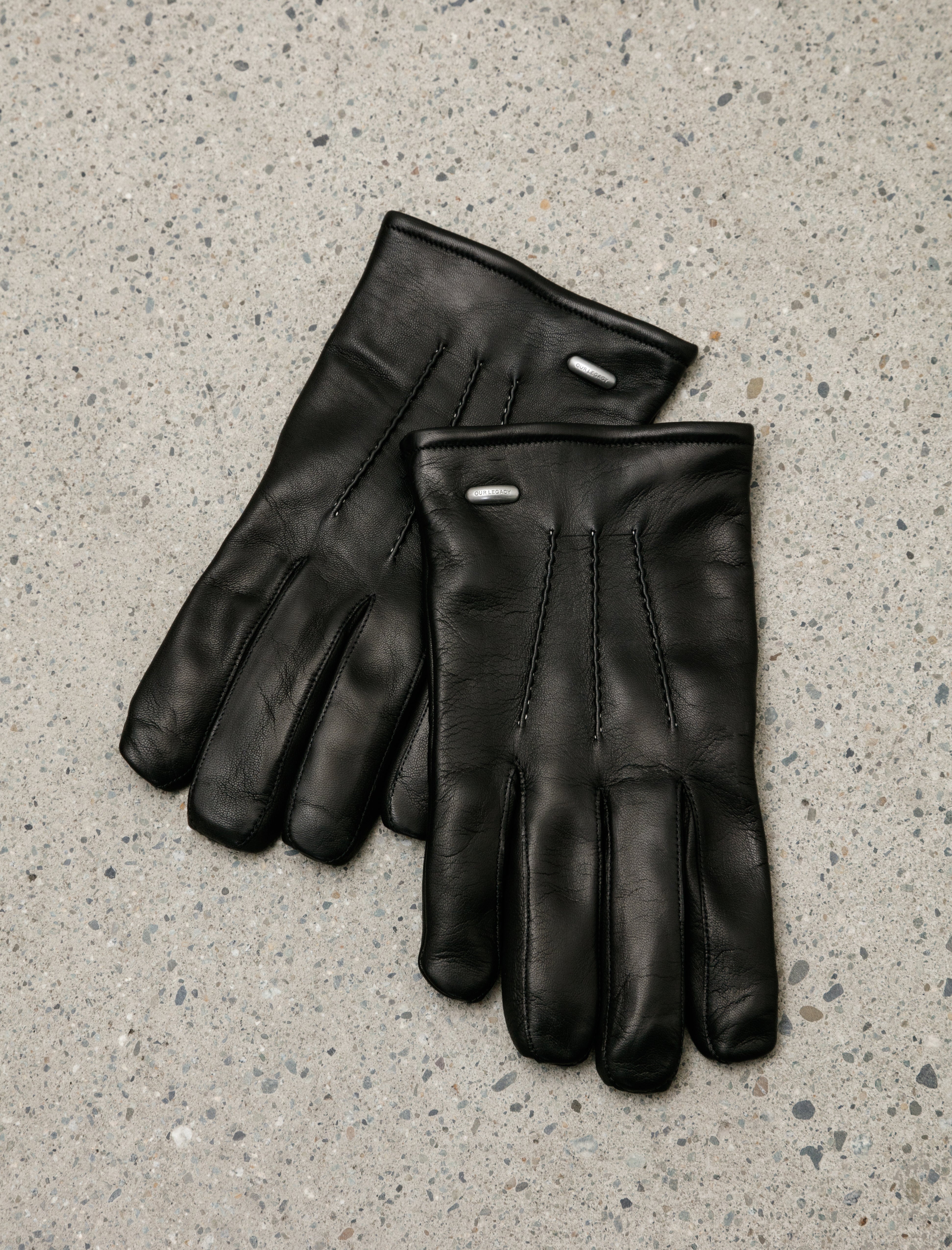 Our Legacy His Gloves Black Leather