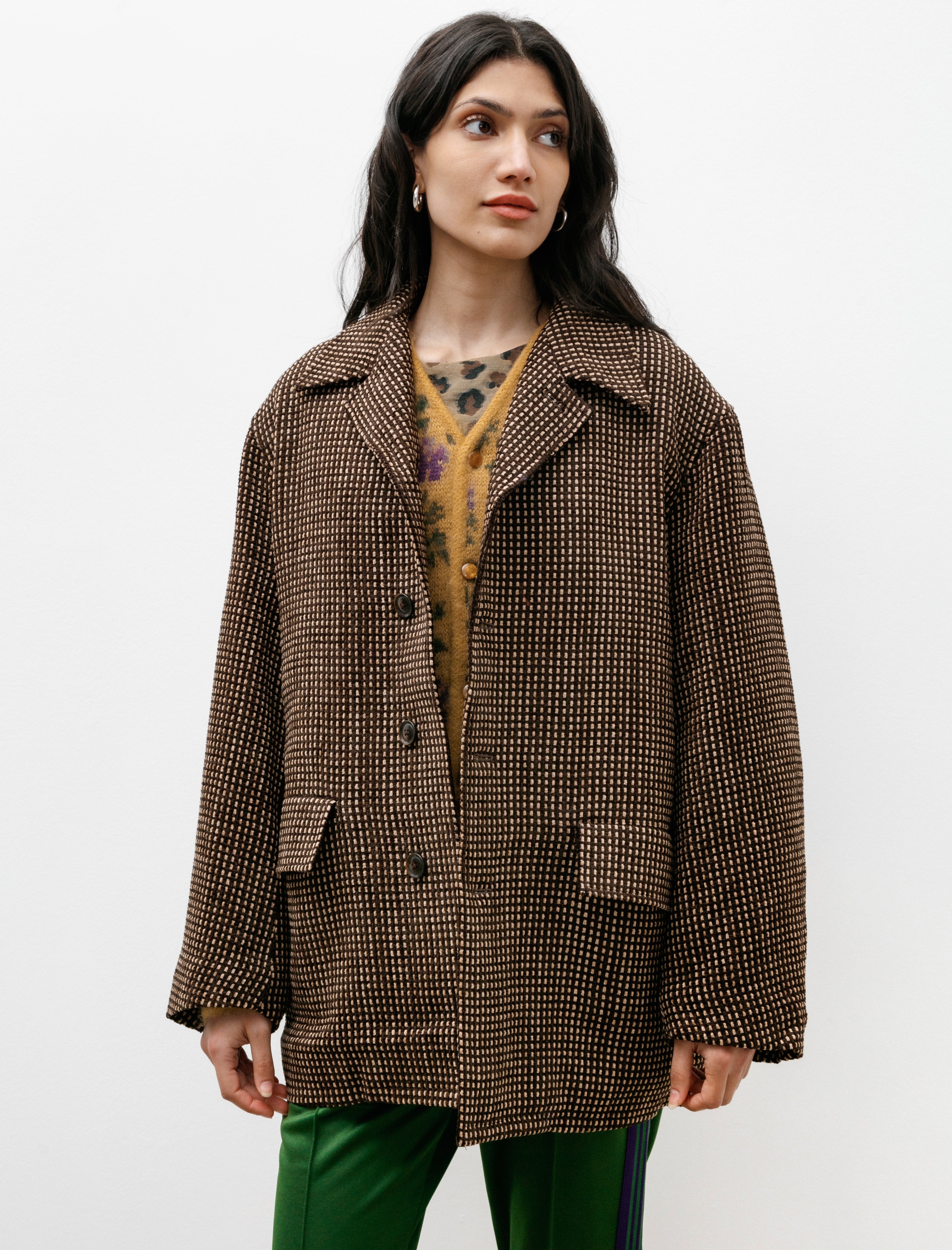 Needles Car Coat Mall Cloth Brown