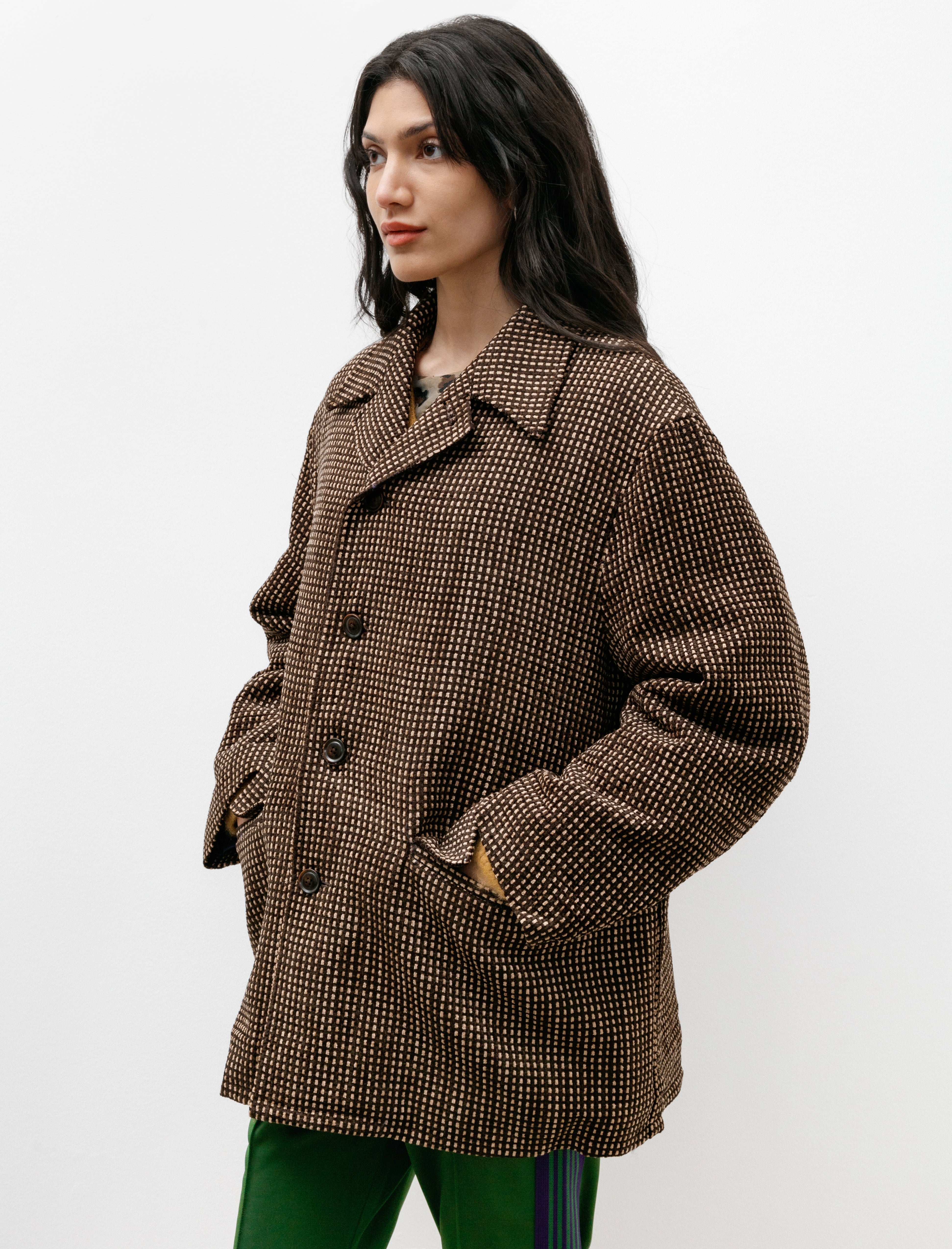 Needles Car Coat Mall Cloth Brown