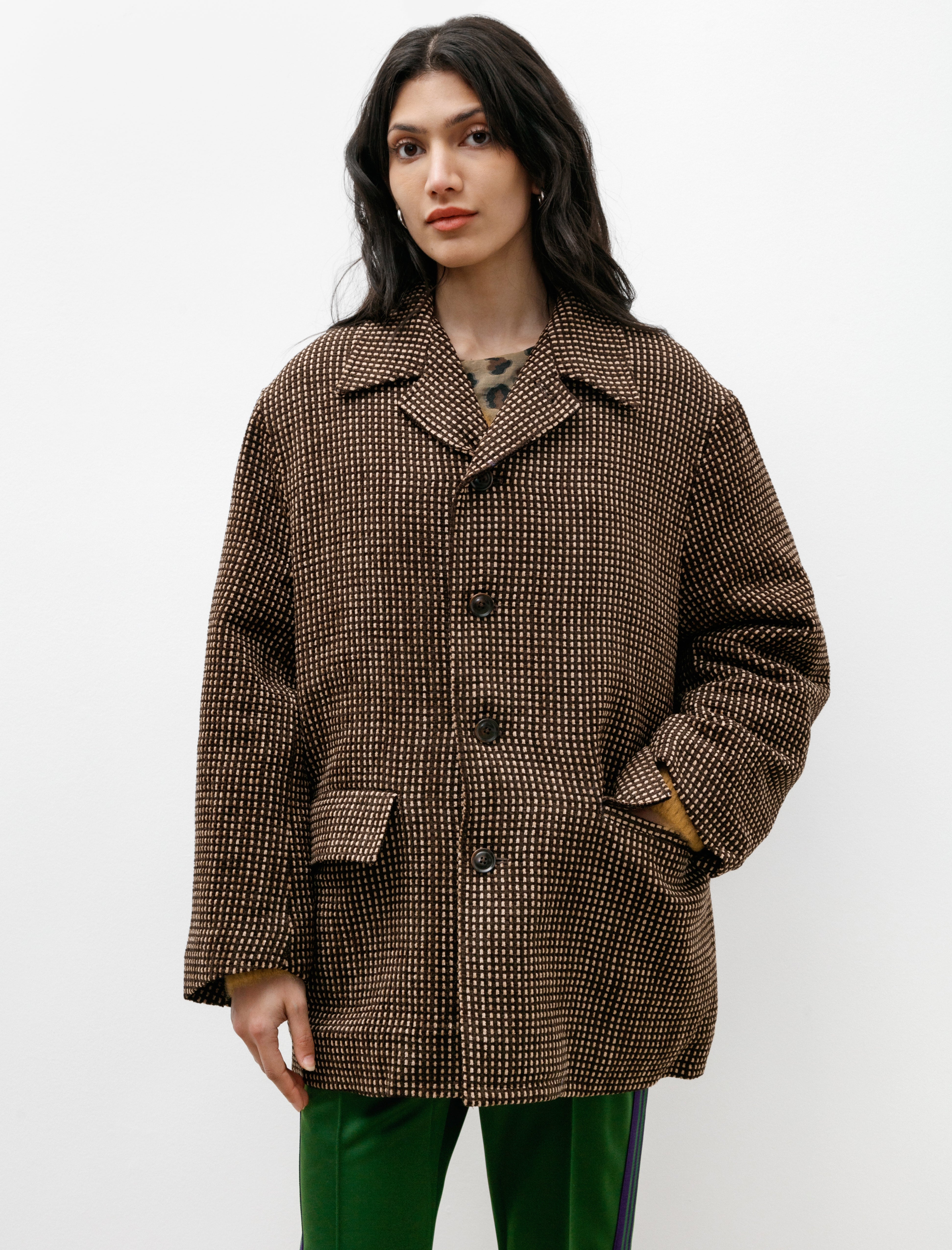 Needles Car Coat Mall Cloth Brown