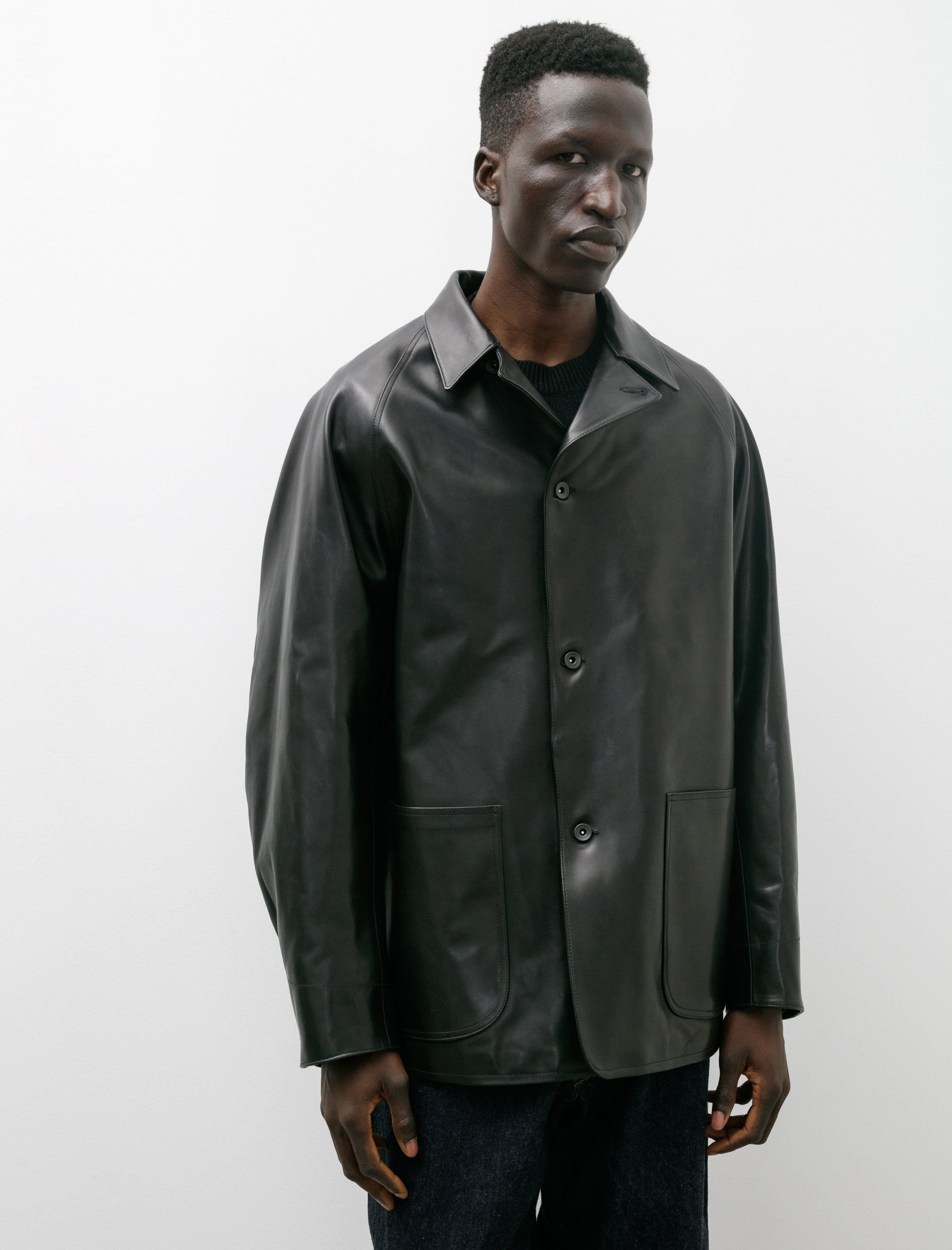 Comoli Sheep Leather Work Jacket Black