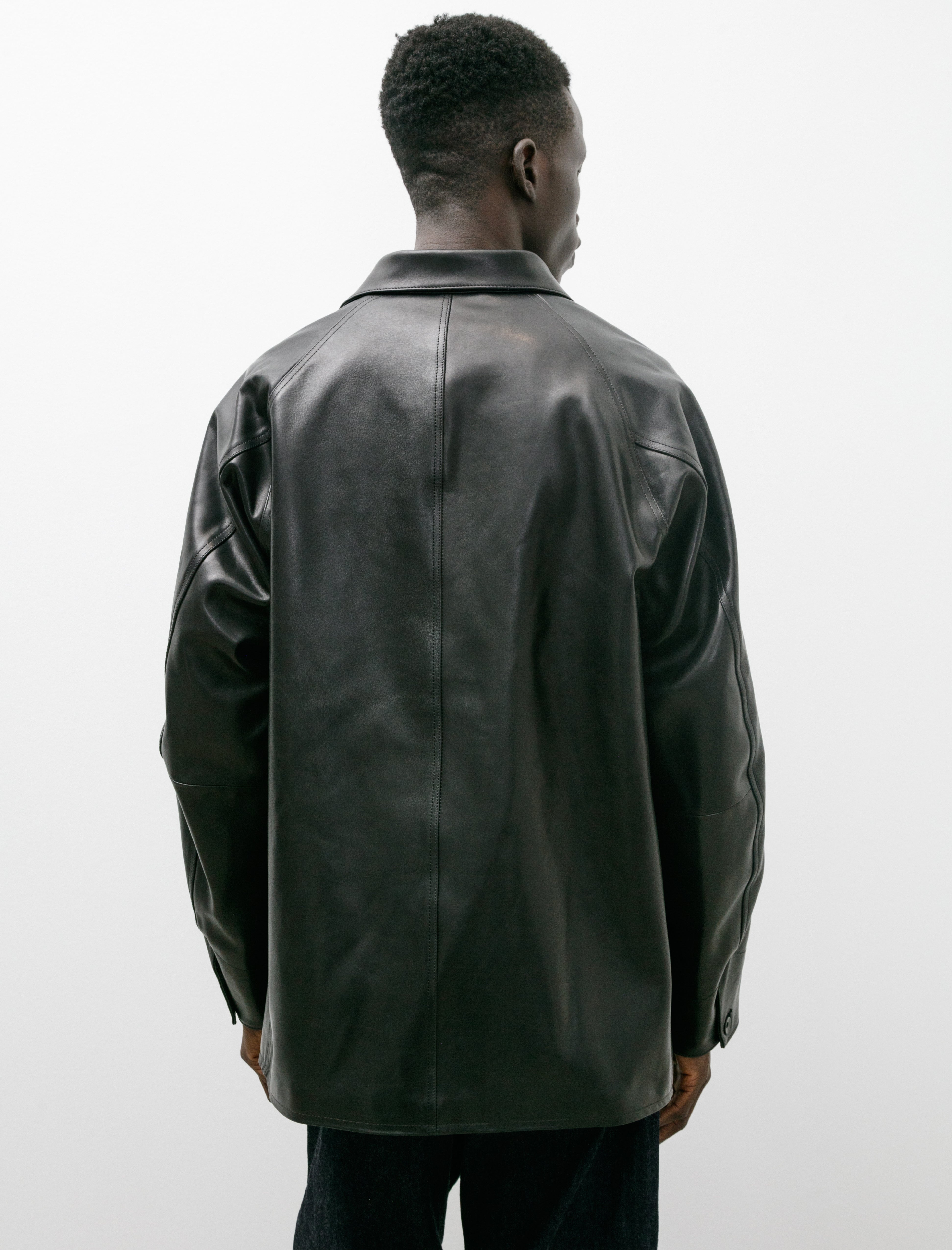 Comoli Sheep Leather Work Jacket Black