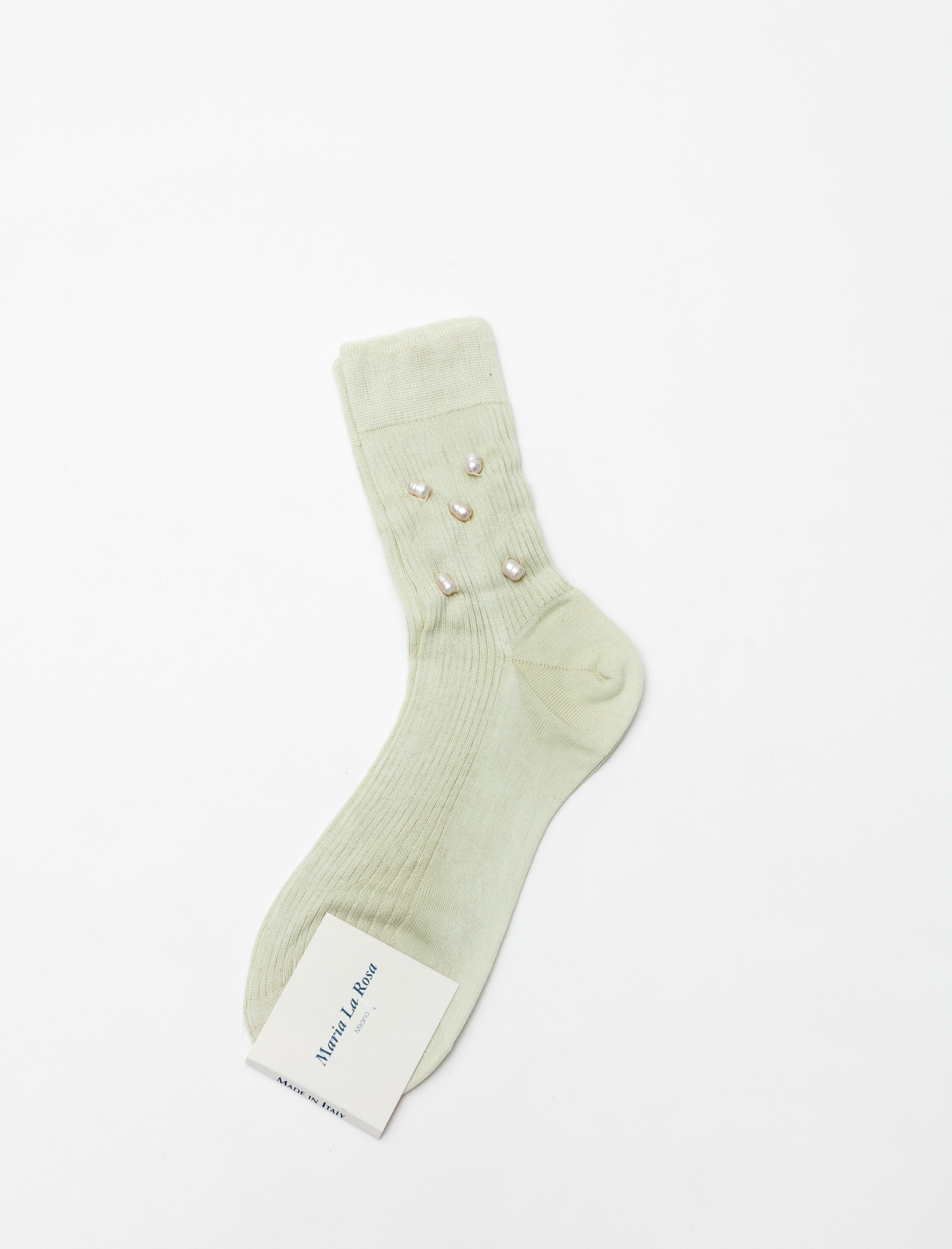 Maria La Rosa Pearl Socks Husk Beige