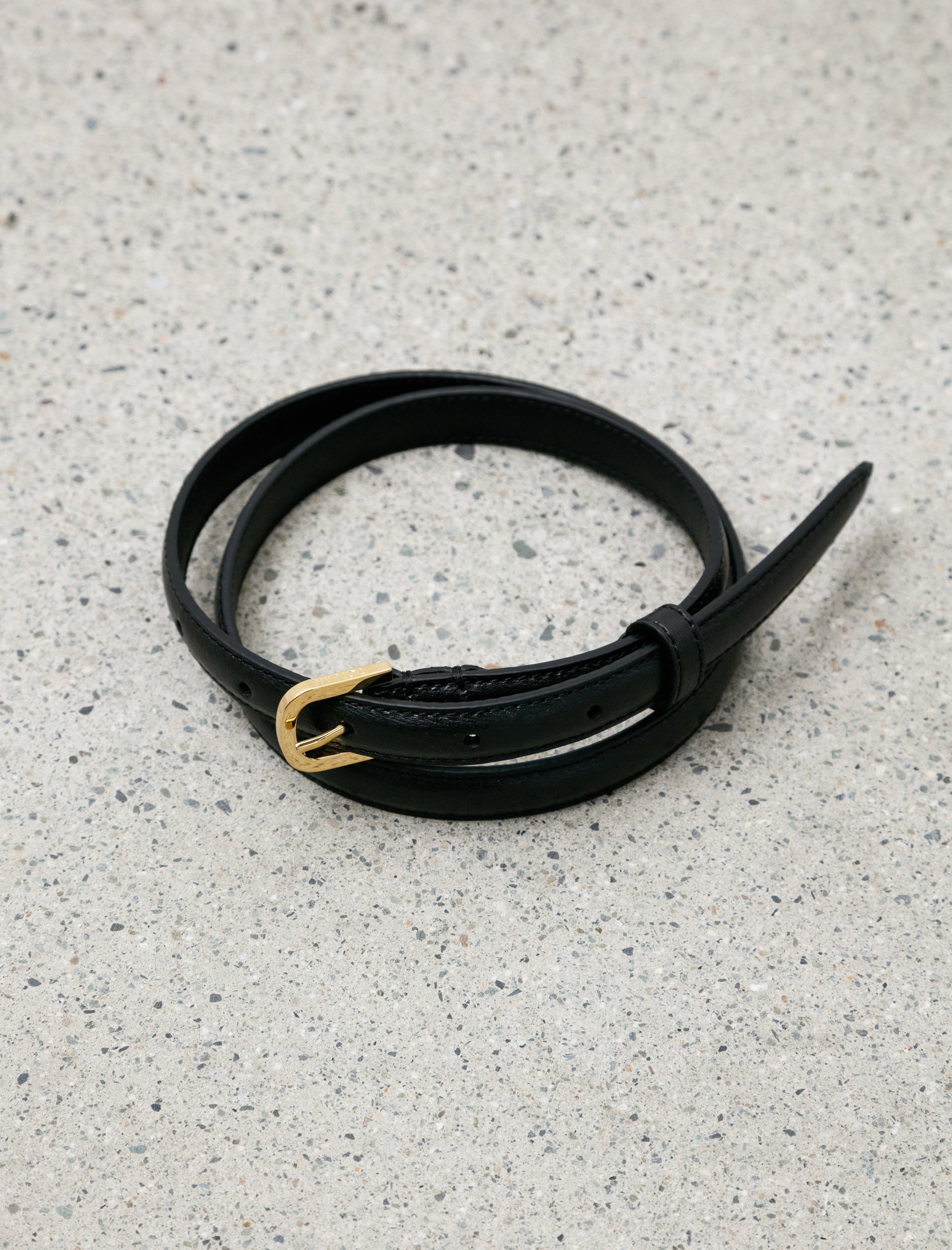 Thin Trouser Belt Palmellata Black