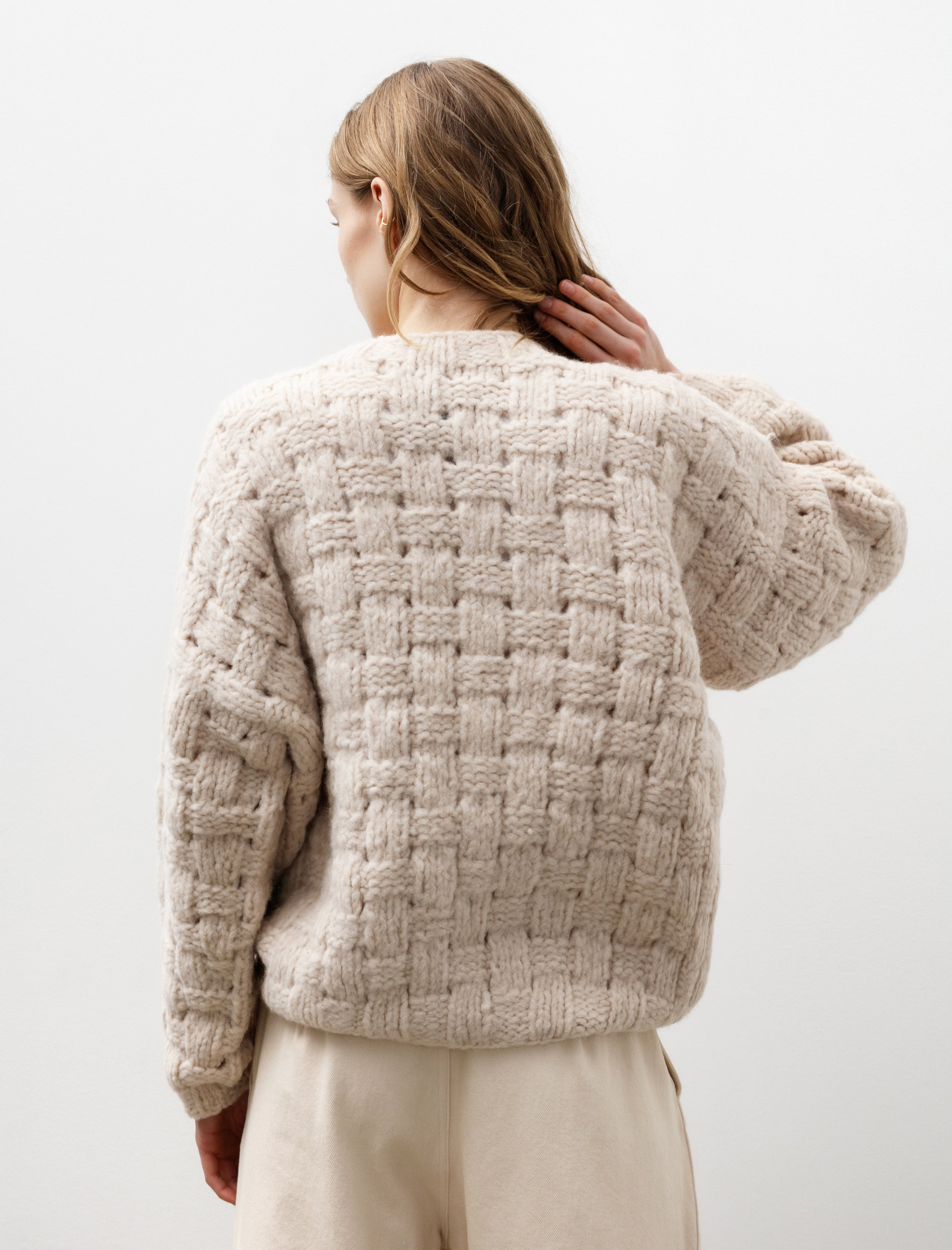 Lauren Manoogian Handknit Interlace Pullover Alabaster