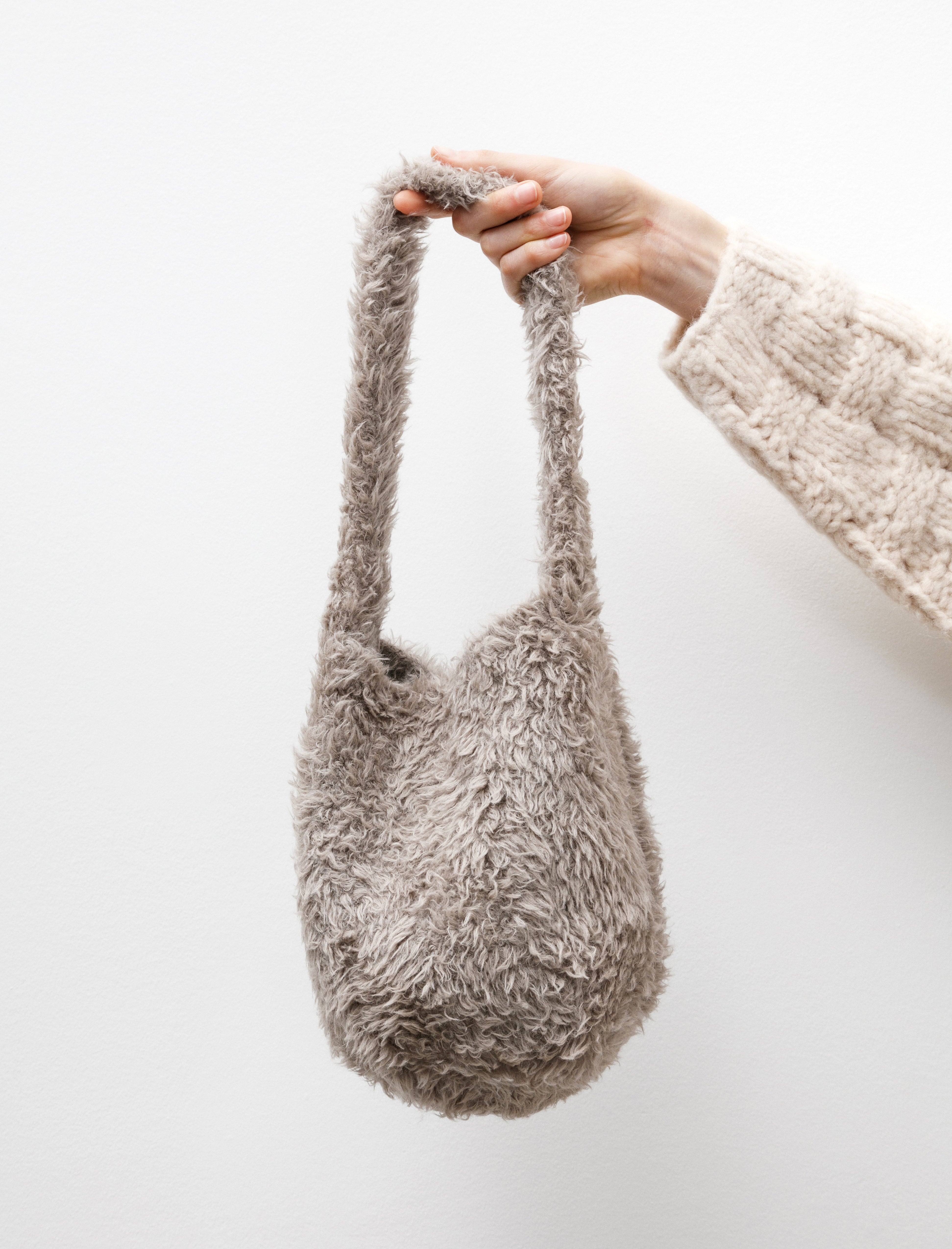 Lauren Manoogian Crochet Fur Bag Taupe