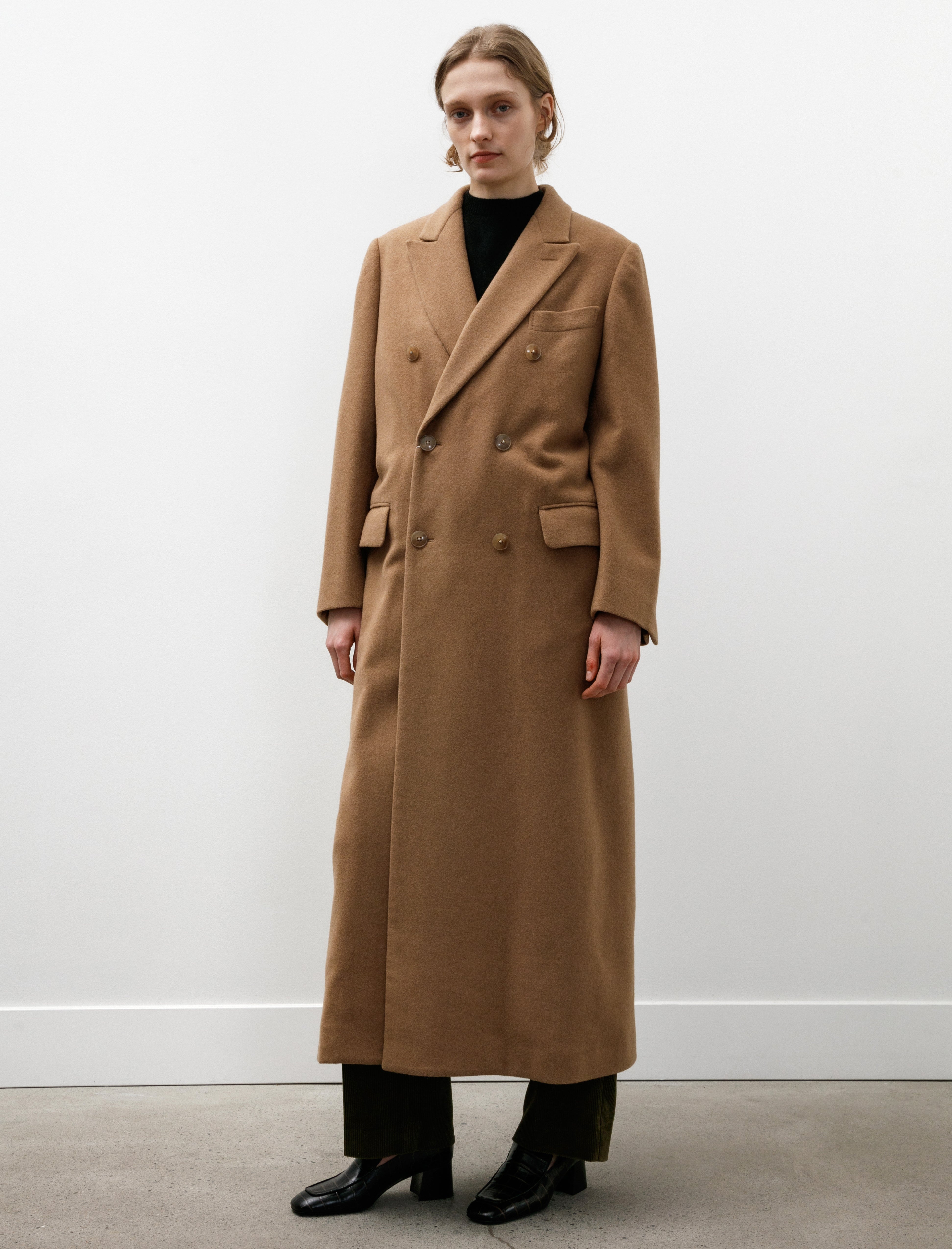 Comoli Camel Double Chesterfield Coat