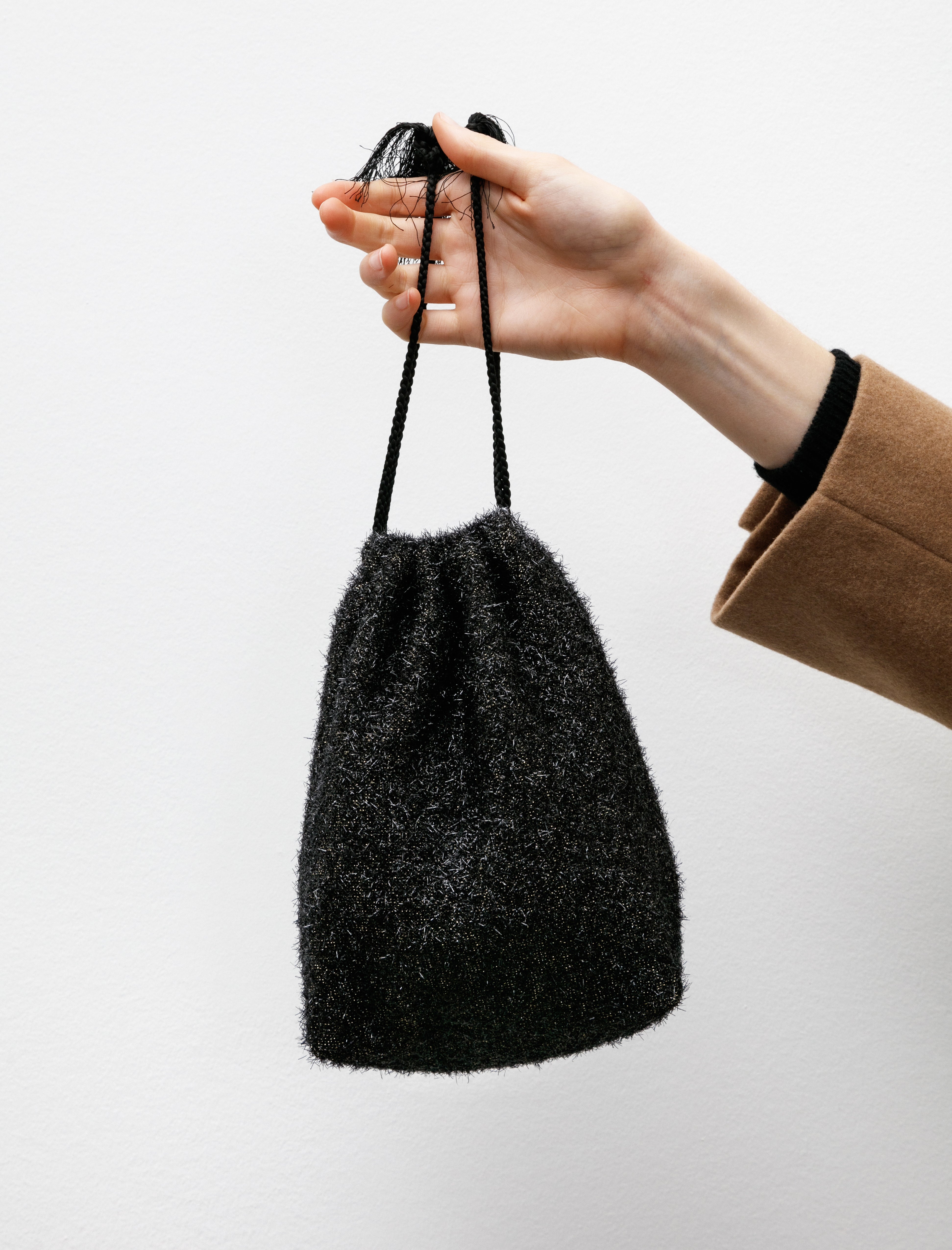 Comoli Glitter Pouch Black