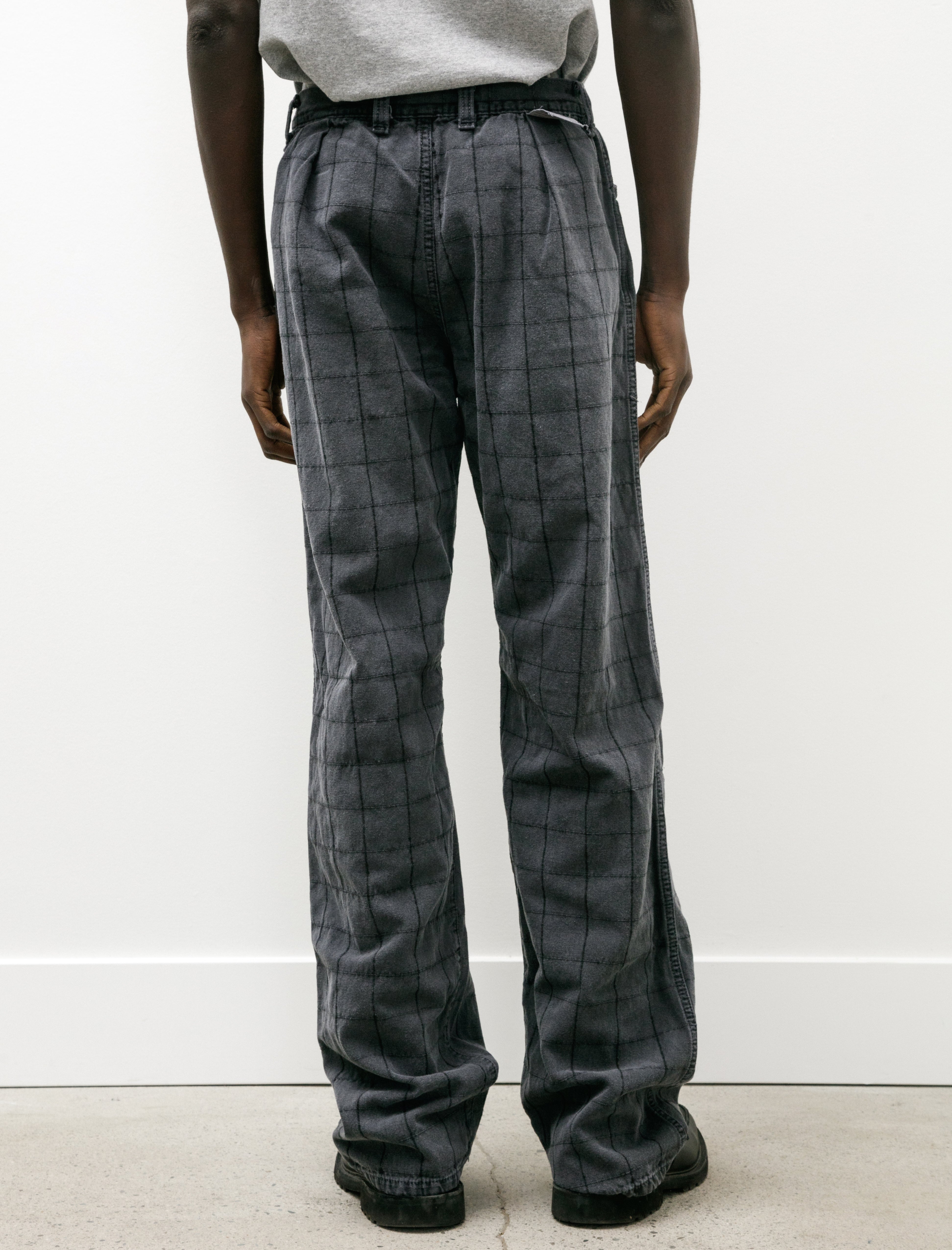 Tender 122 Pleat Back Trousers Herdwick Stripe Logwood