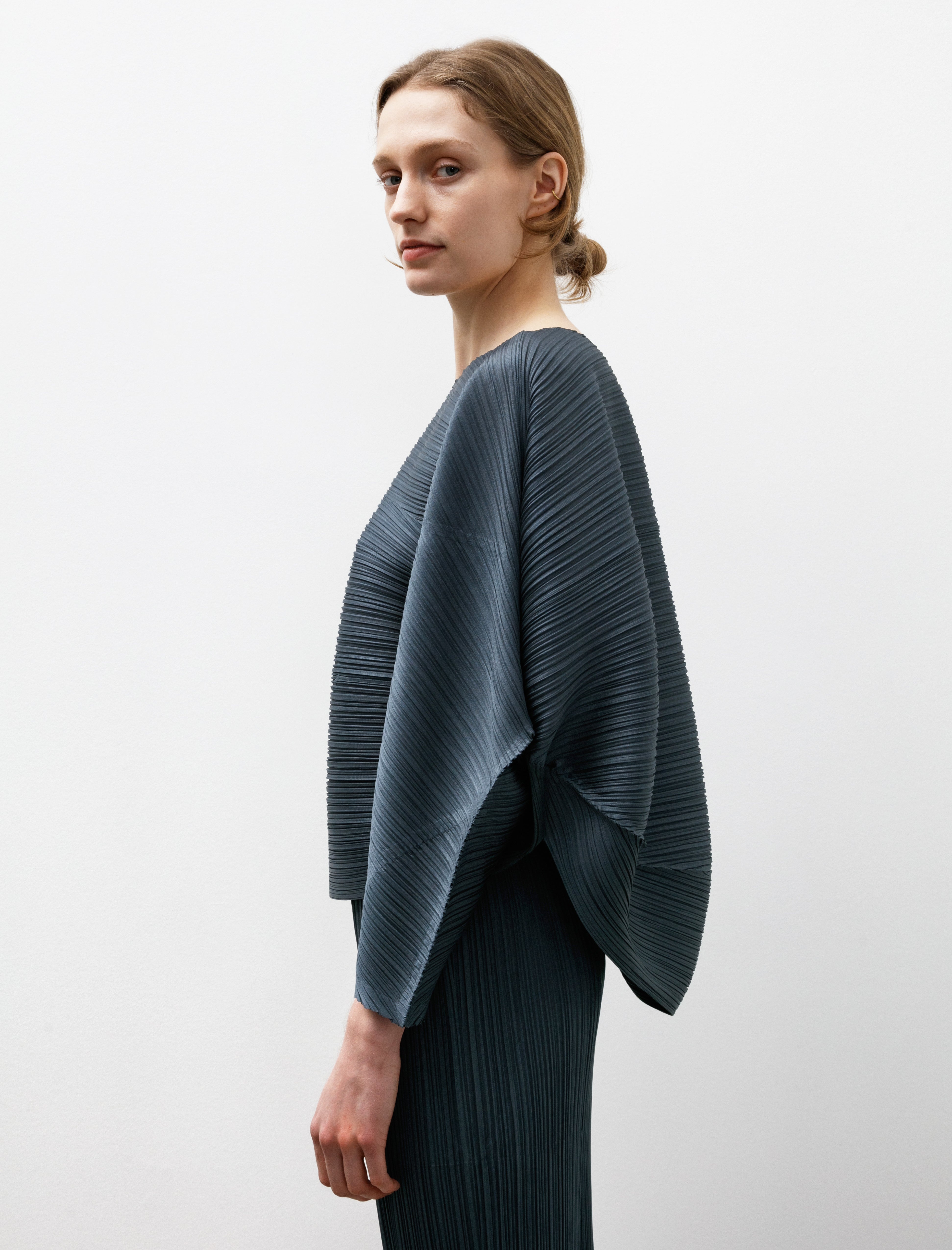 Pleats Please by Issey Miyake UFO Pullover Blue Grey