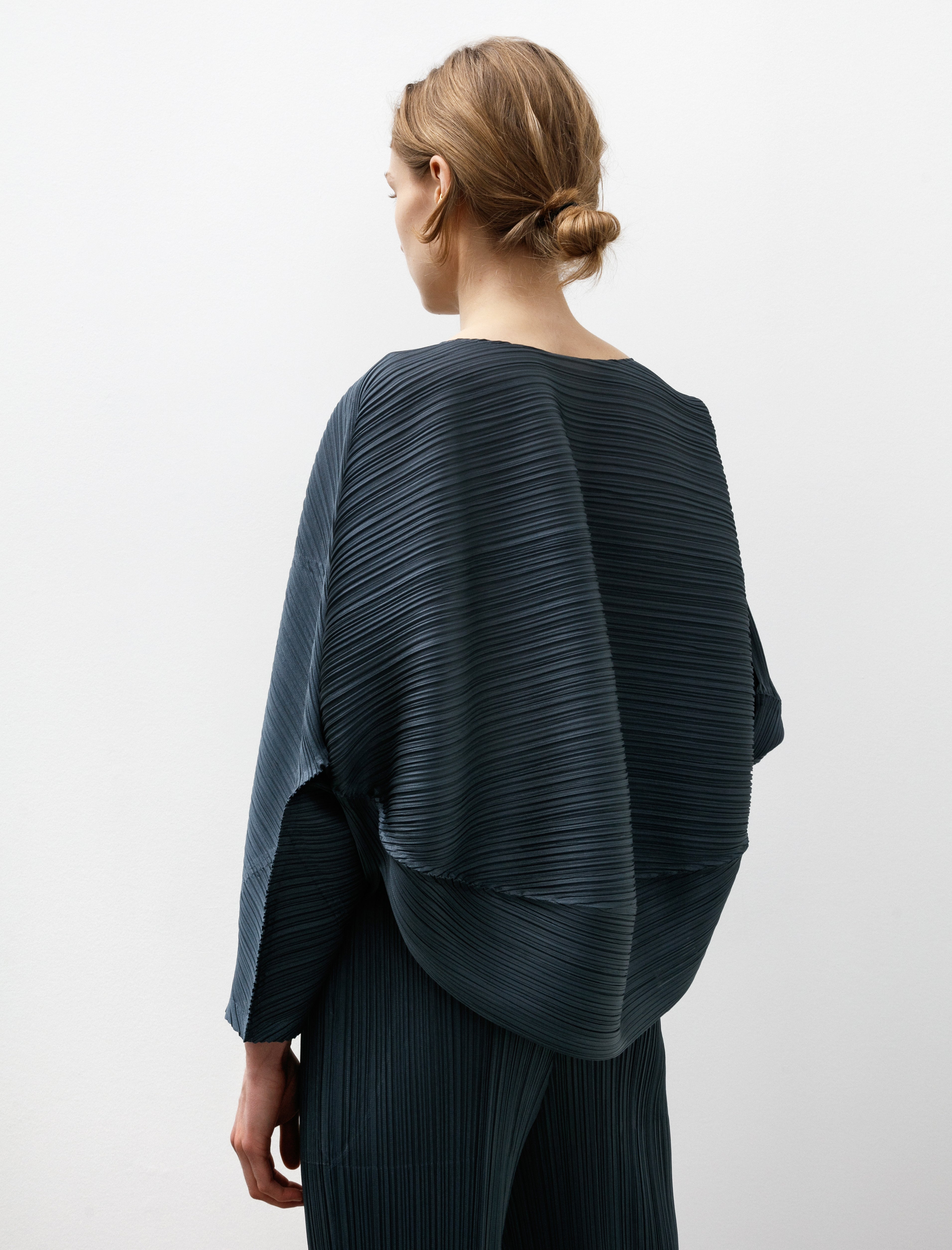 Pleats Please by Issey Miyake UFO Pullover Blue Grey