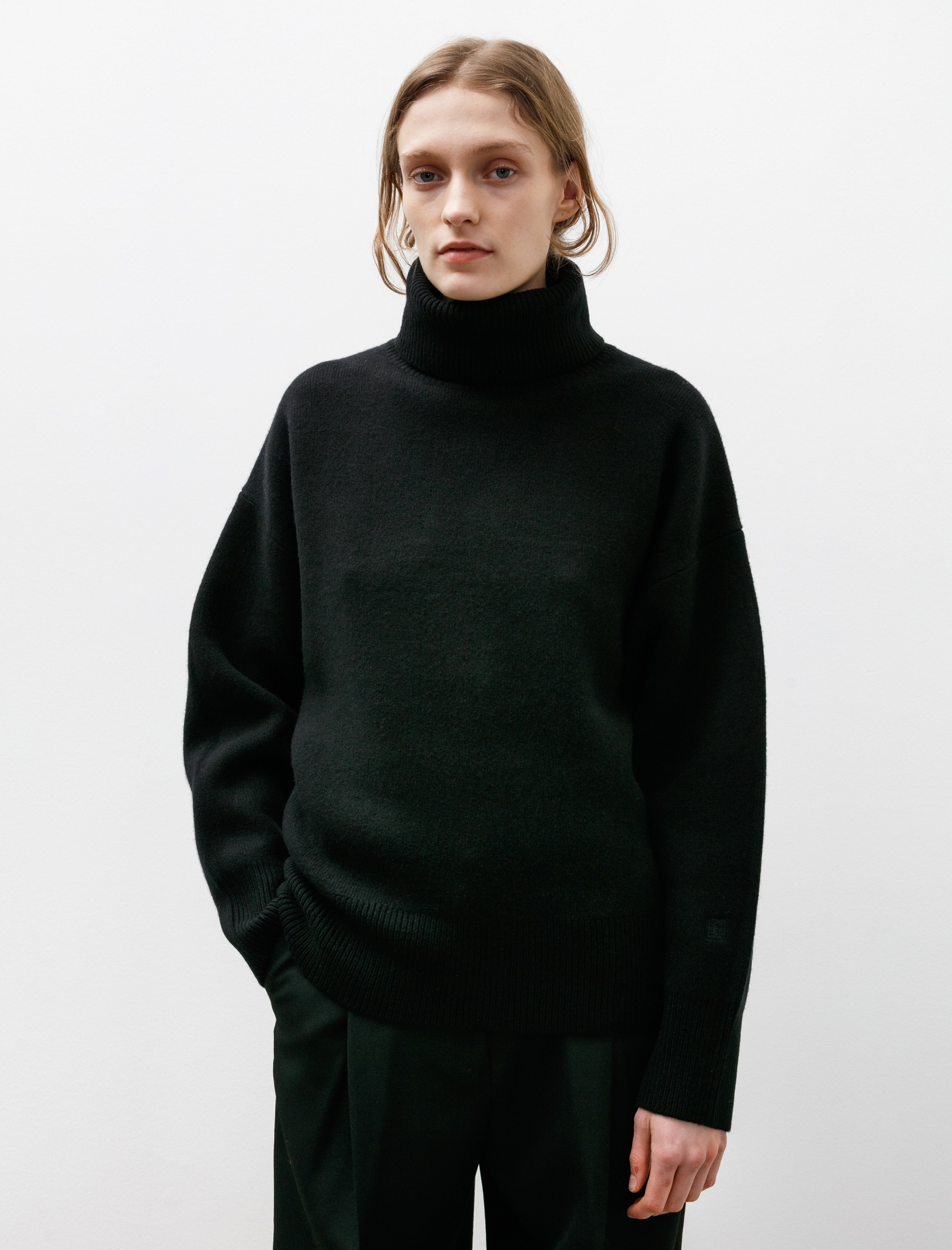 Totême Double Knit Turtleneck Black