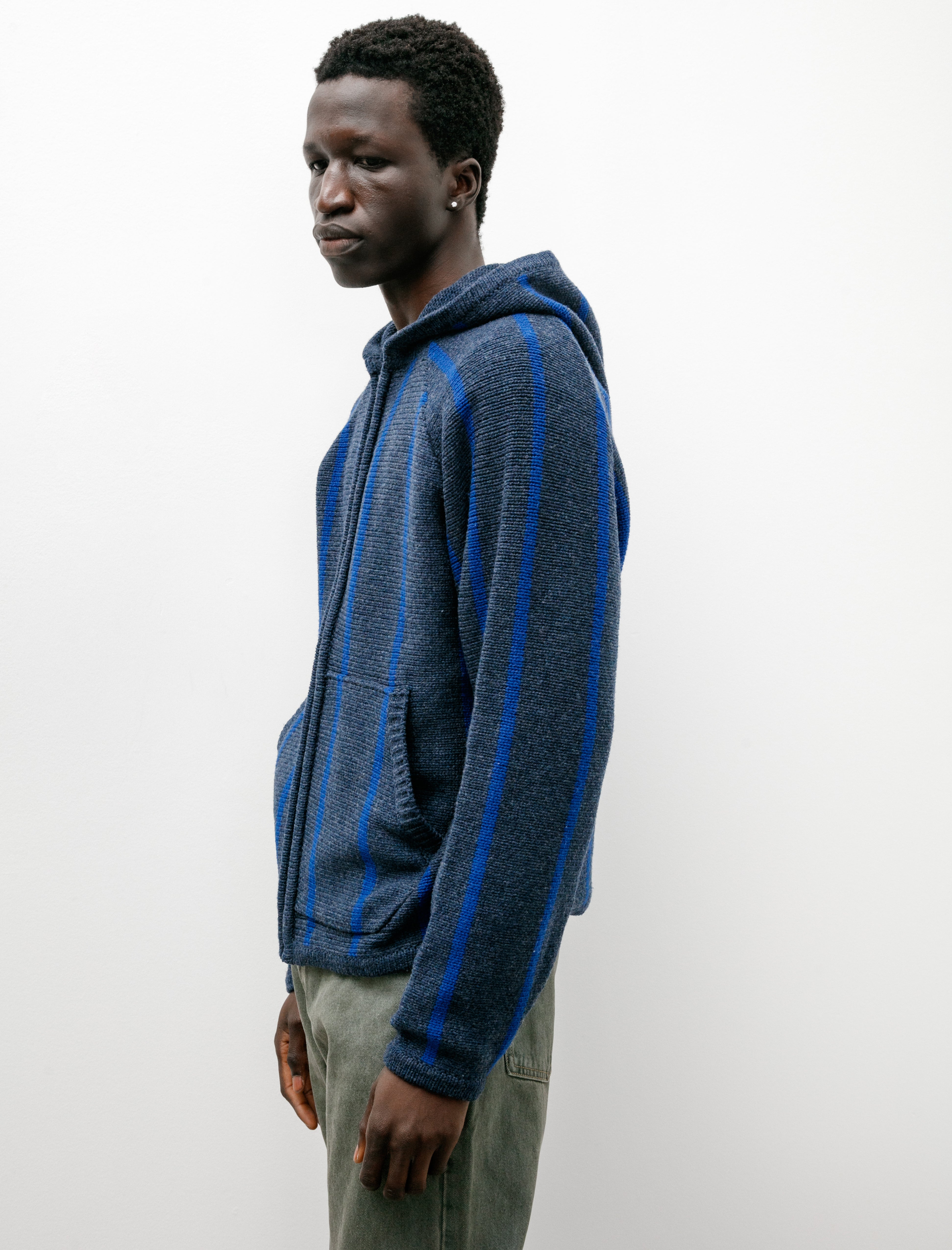 Adsum Wool Zip DR Blue Stripe