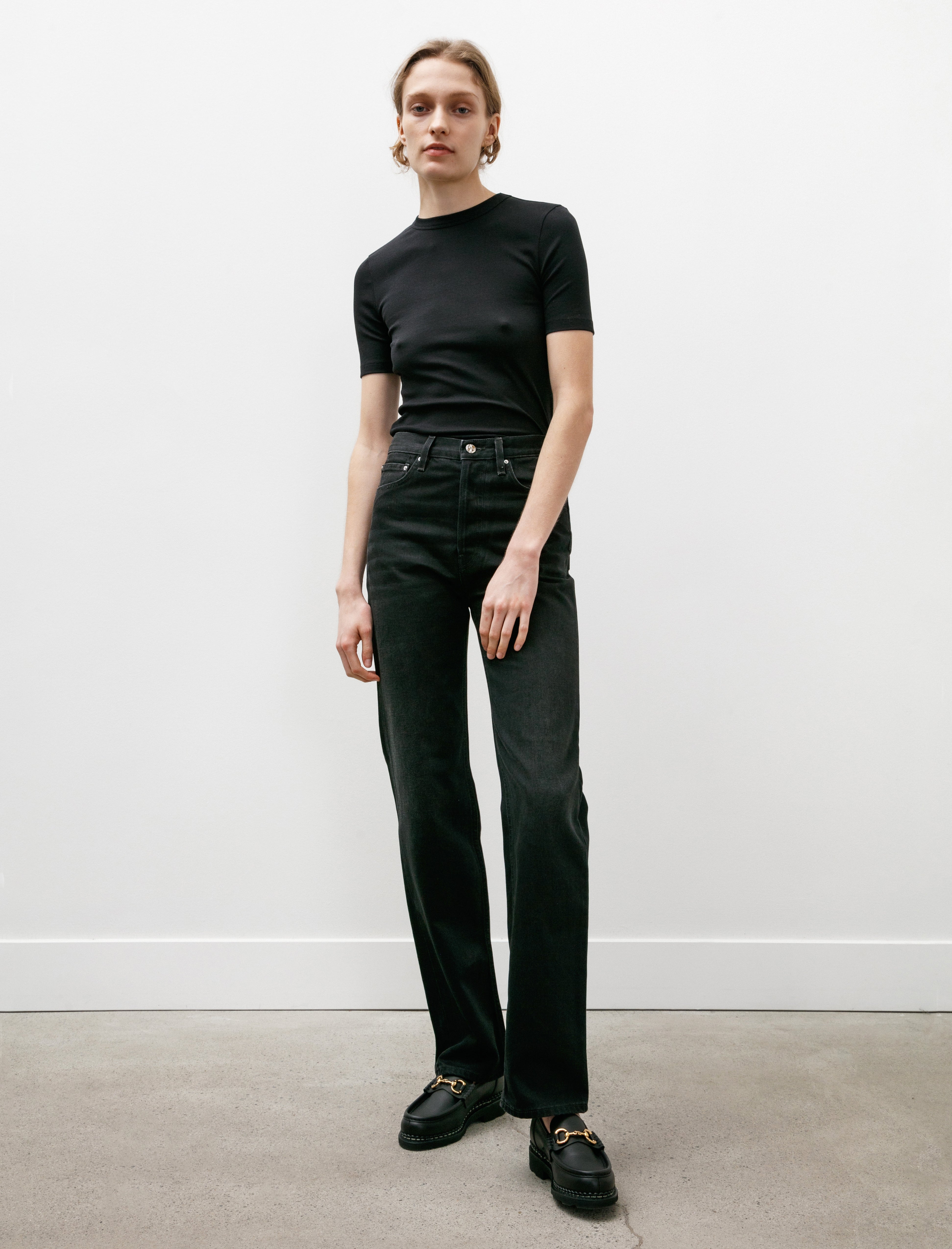 Totême Classic Cut Denim Full Length Faded Black