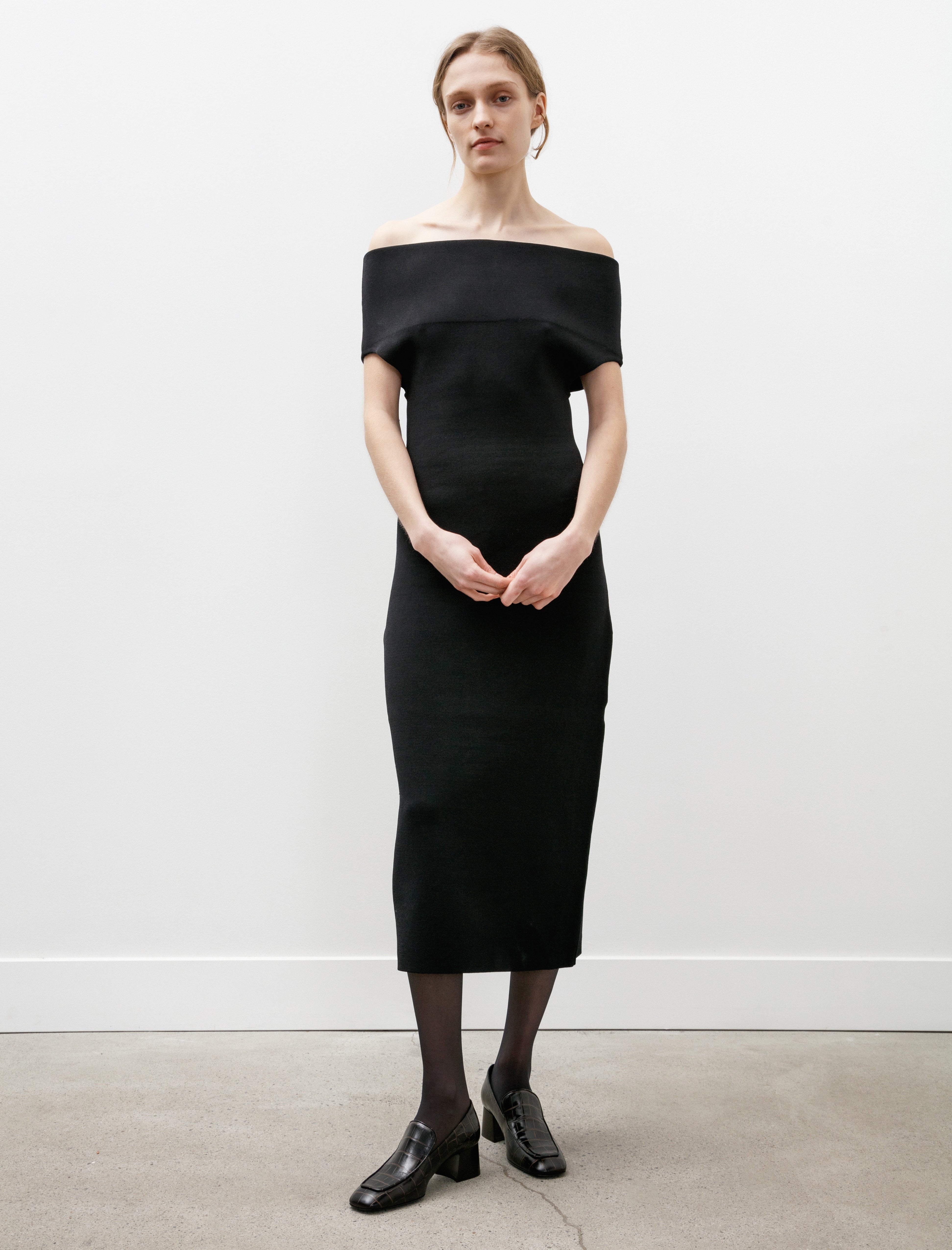 Totême Double Knit Dress Black