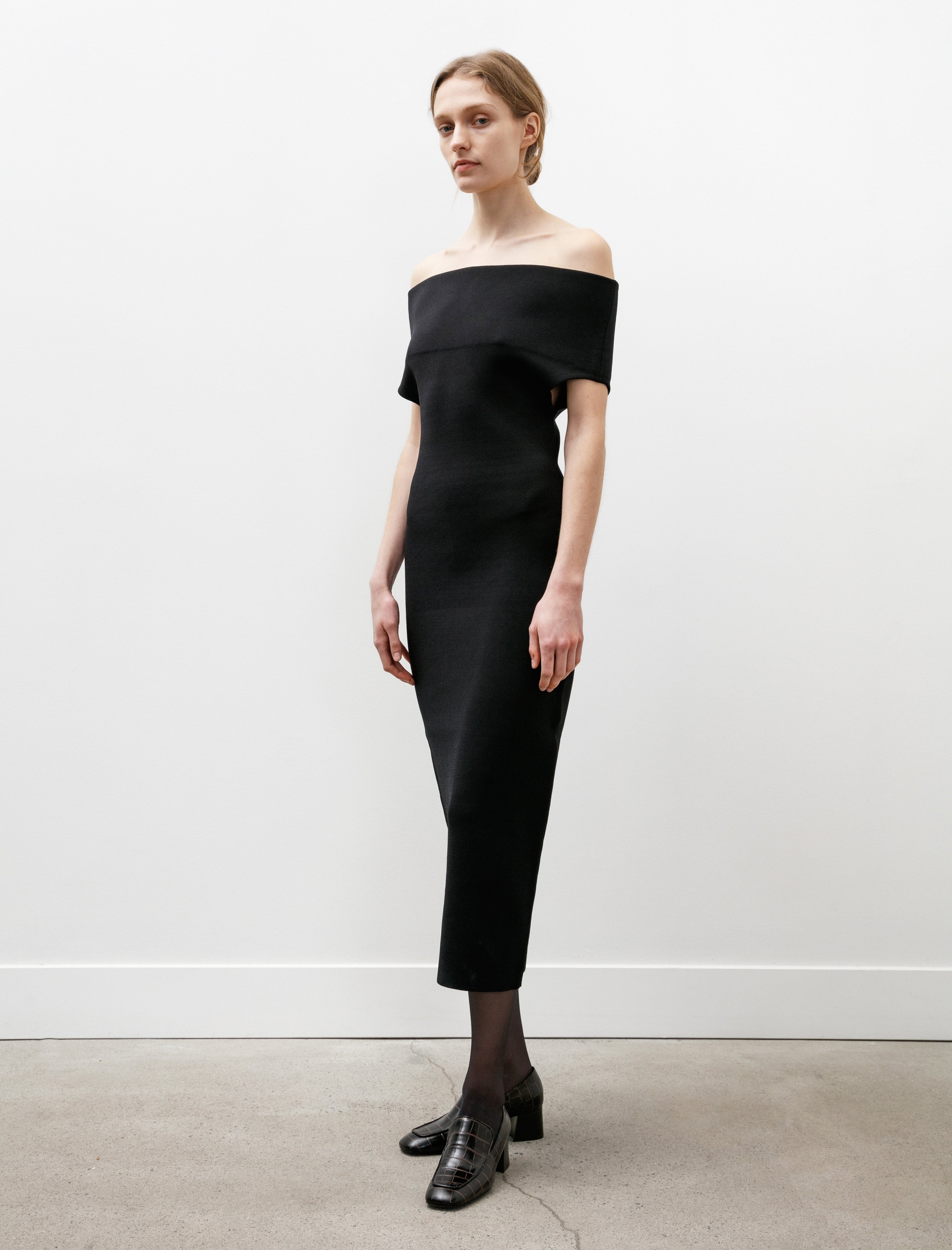 Totême Double Knit Dress Black