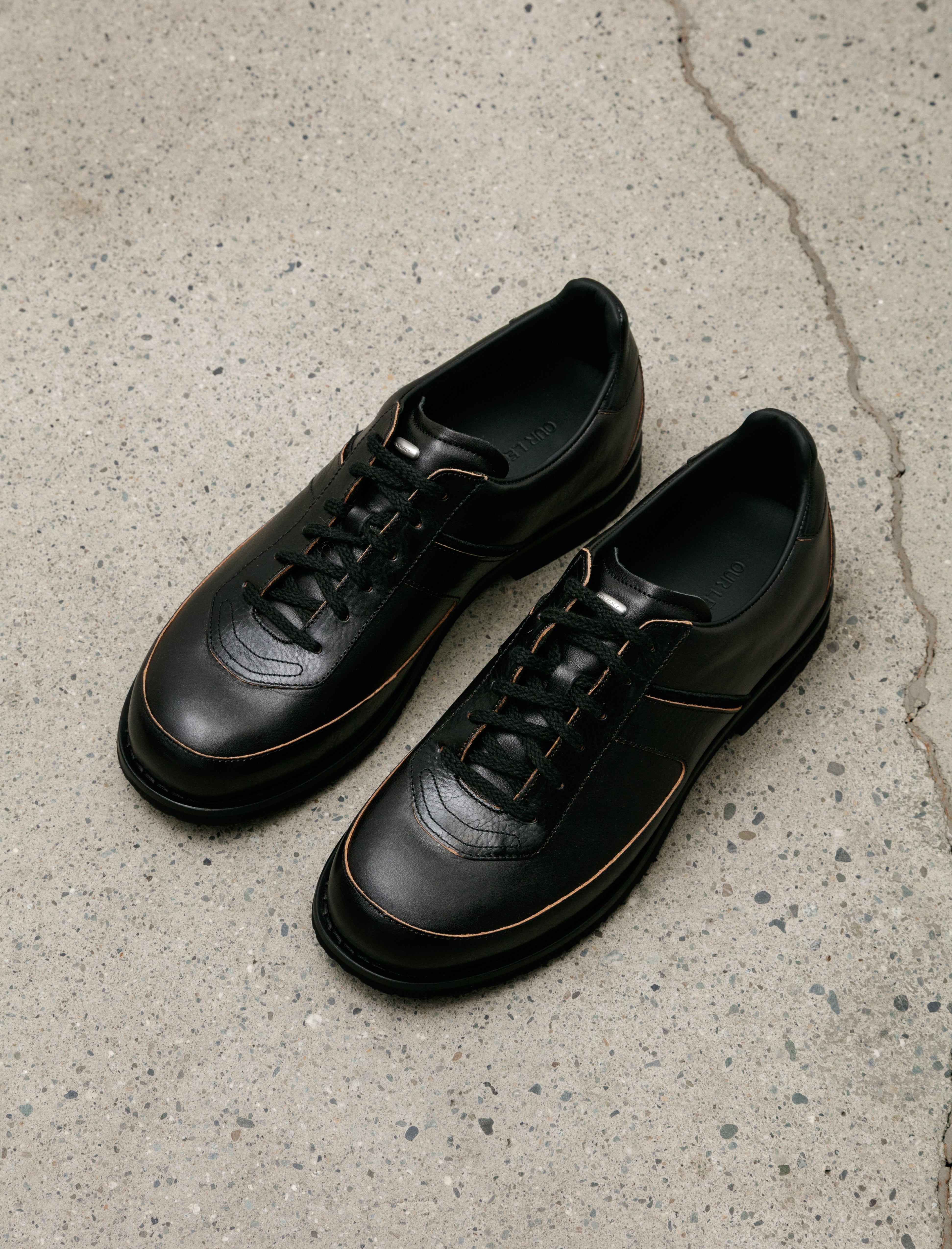 Our Legacy Ten Pin Shoe Black Strike Leather