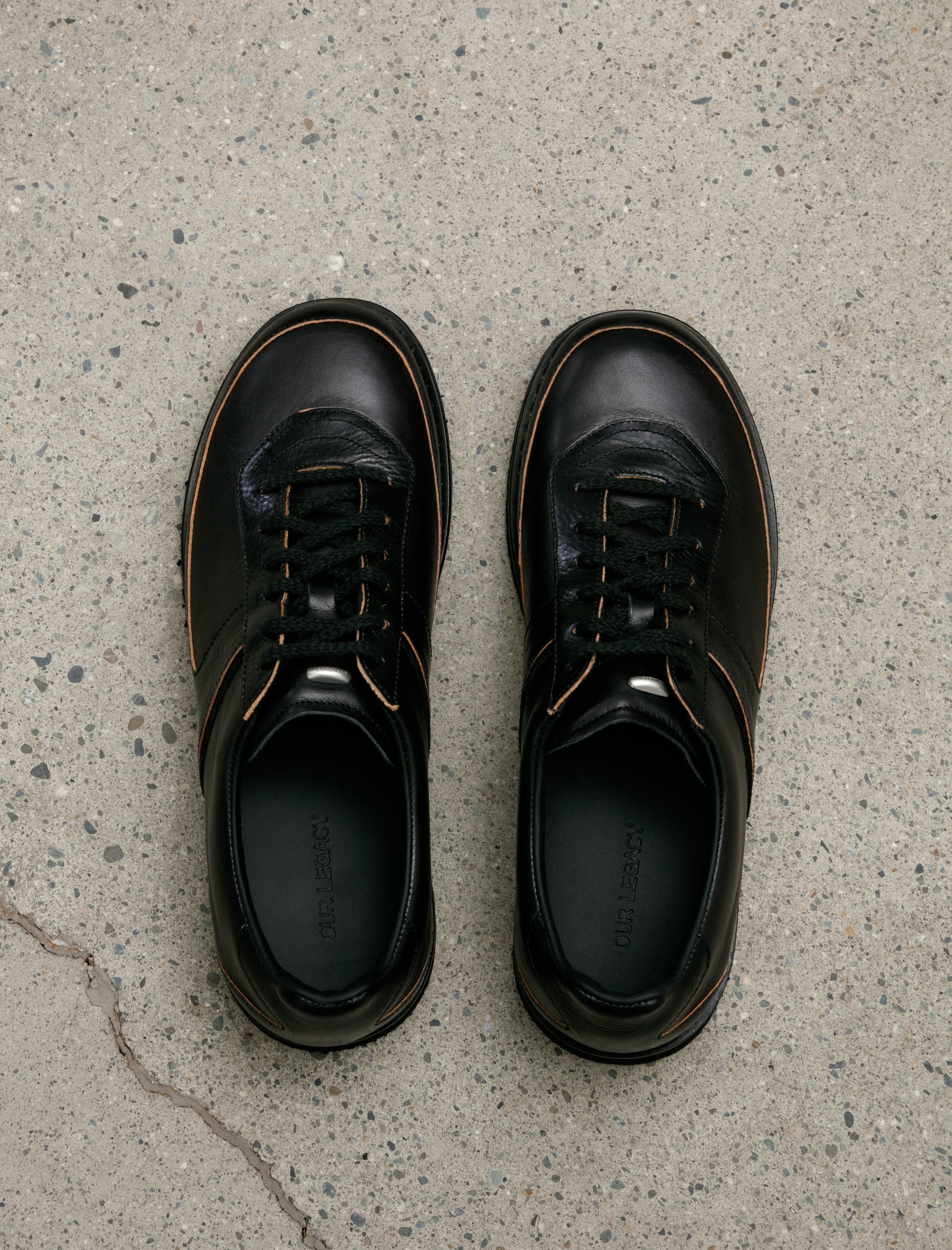 Our Legacy Ten Pin Shoe Black Strike Leather