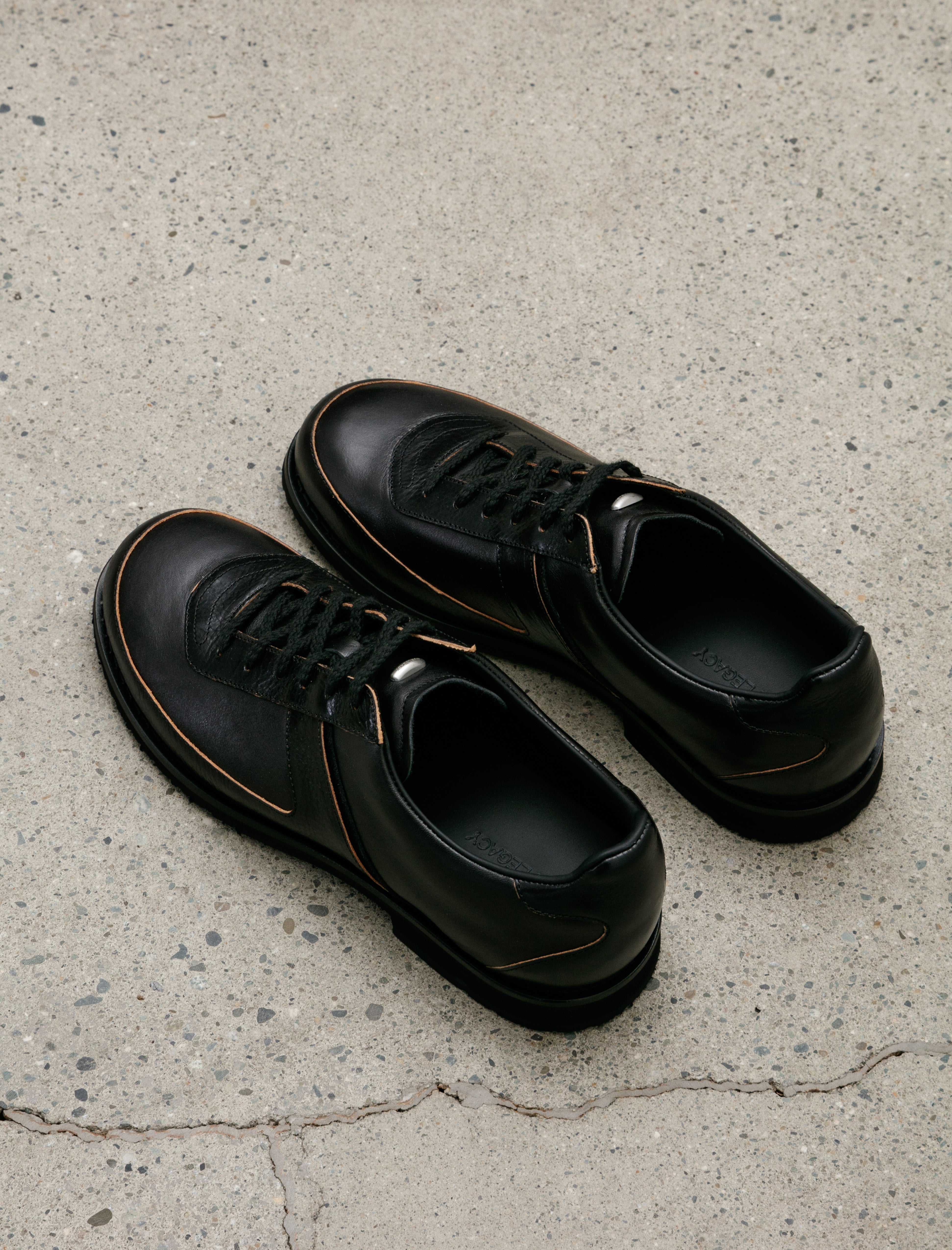 Our Legacy Ten Pin Shoe Black Strike Leather