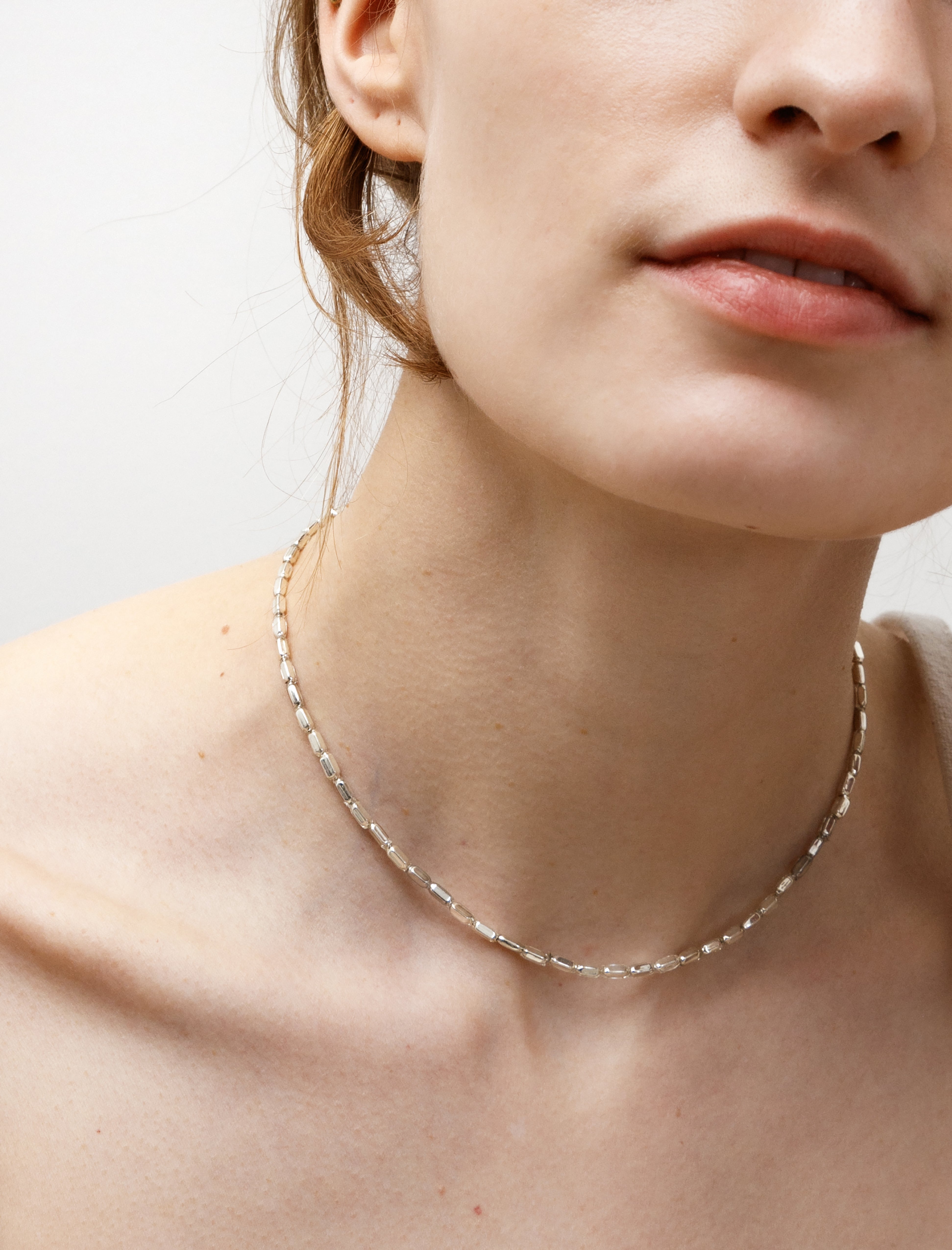 Sisi Joia Small Hollow Chain Necklace Silver