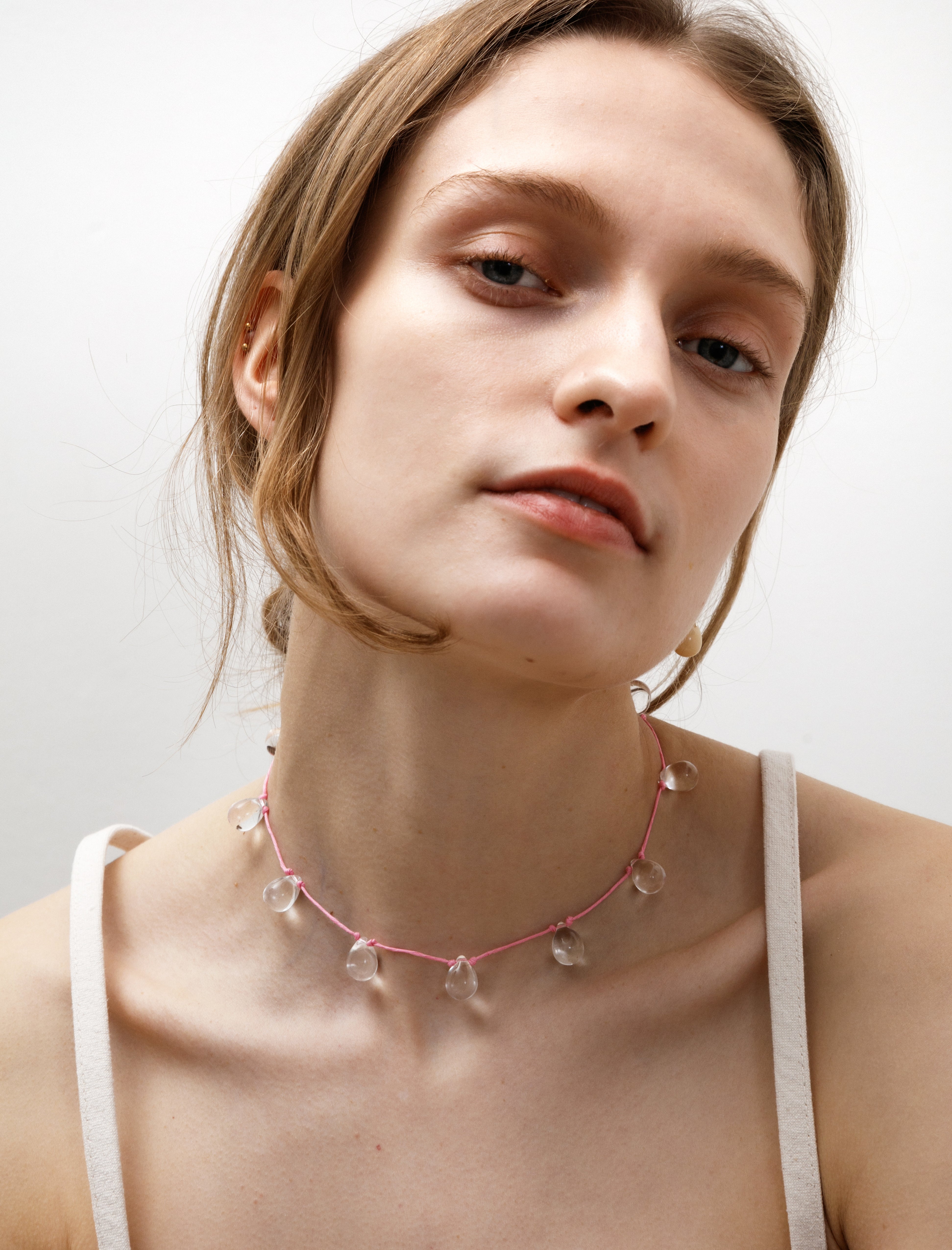 Sisi Joia Noue Necklace Clear/Pink