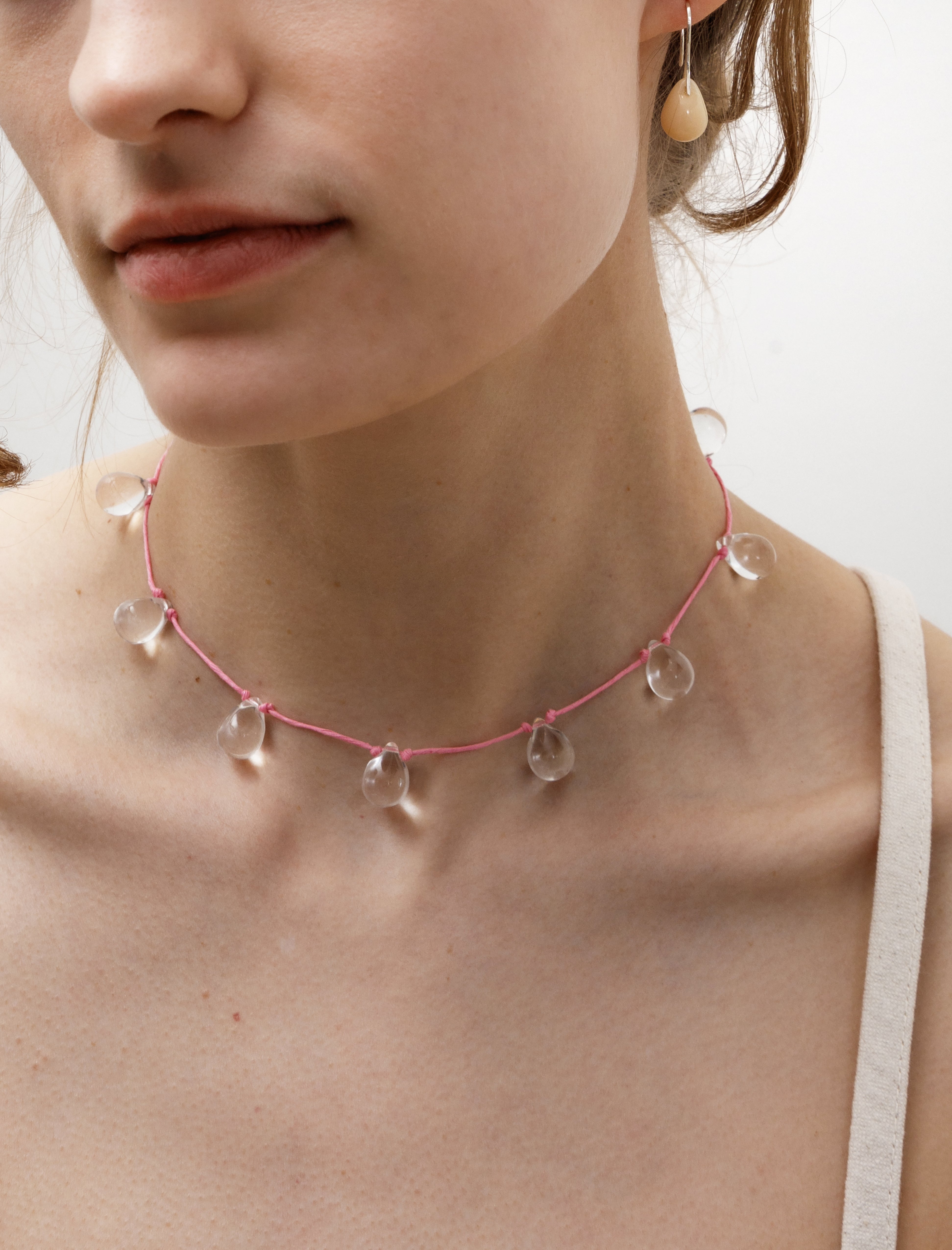 Sisi Joia Noue Necklace Clear/Pink