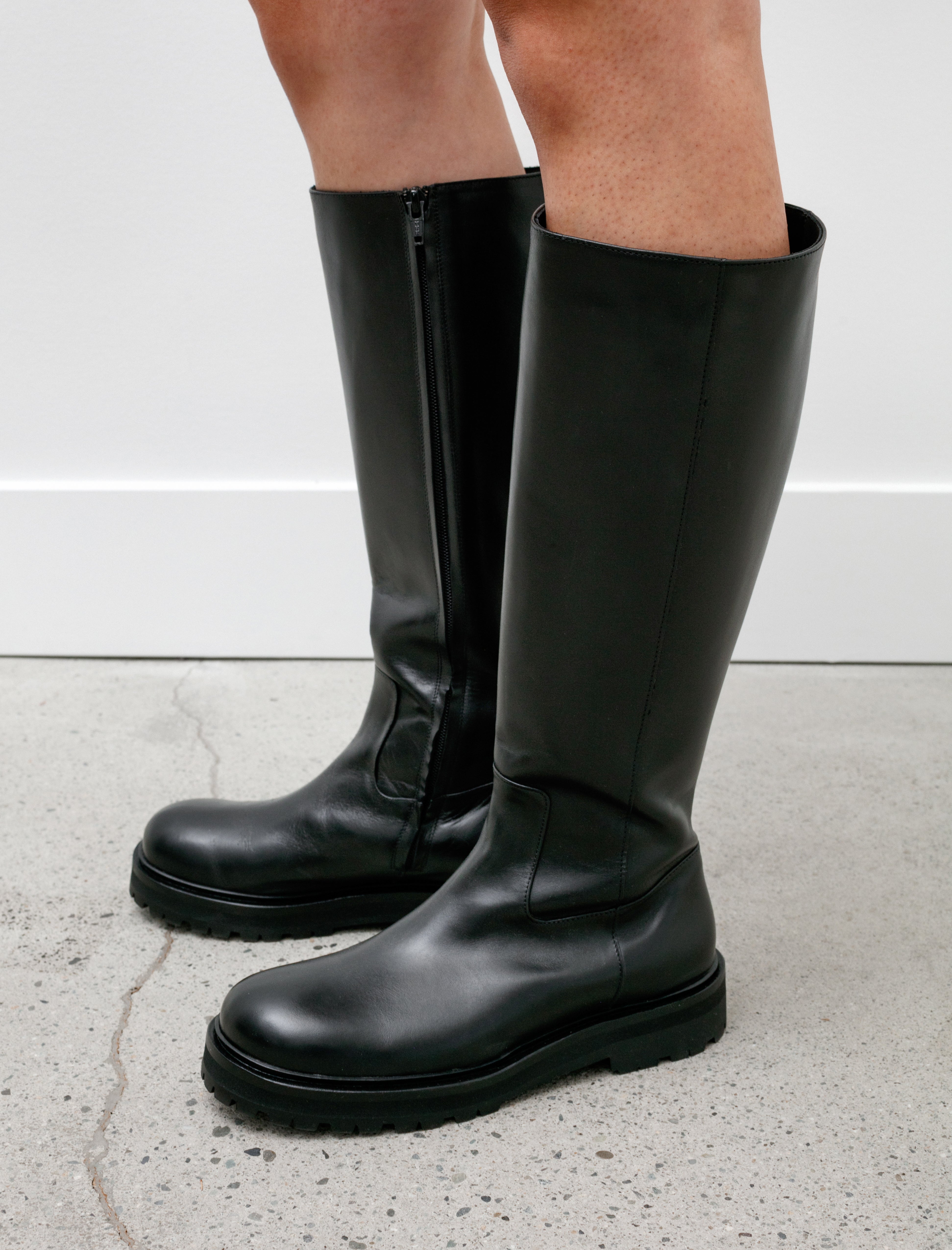 Studio Nicholson Magda Tall Utility Boot Black – Neighbour