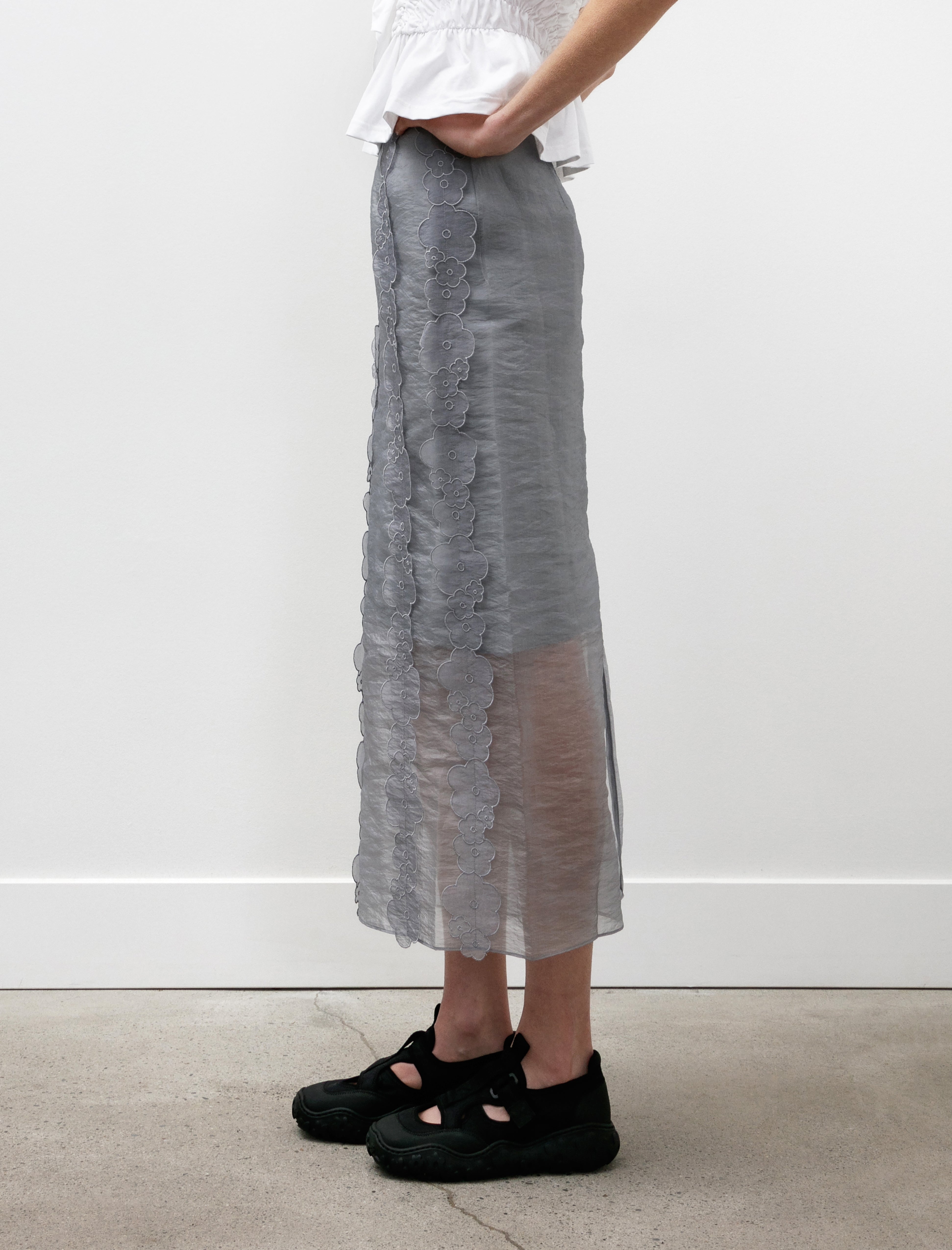 Cecilie Bahnsen Olympia Skirt Liquid Myrtia Grey