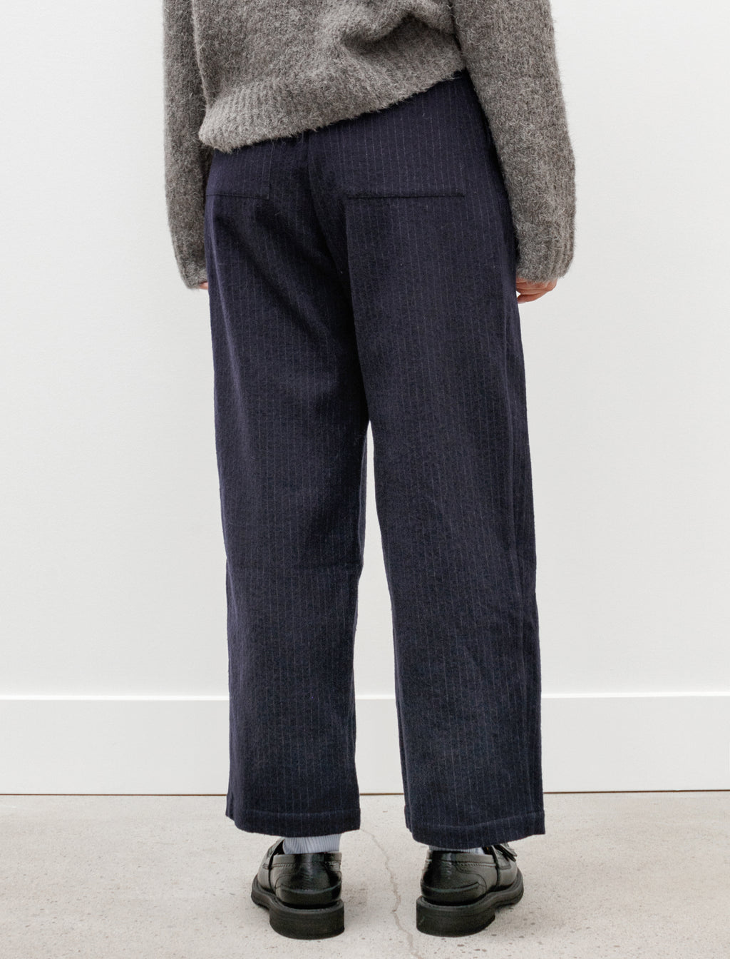 Cawley Georgia Trousers Pinstriped Japanese Wool Navy – Neighbour