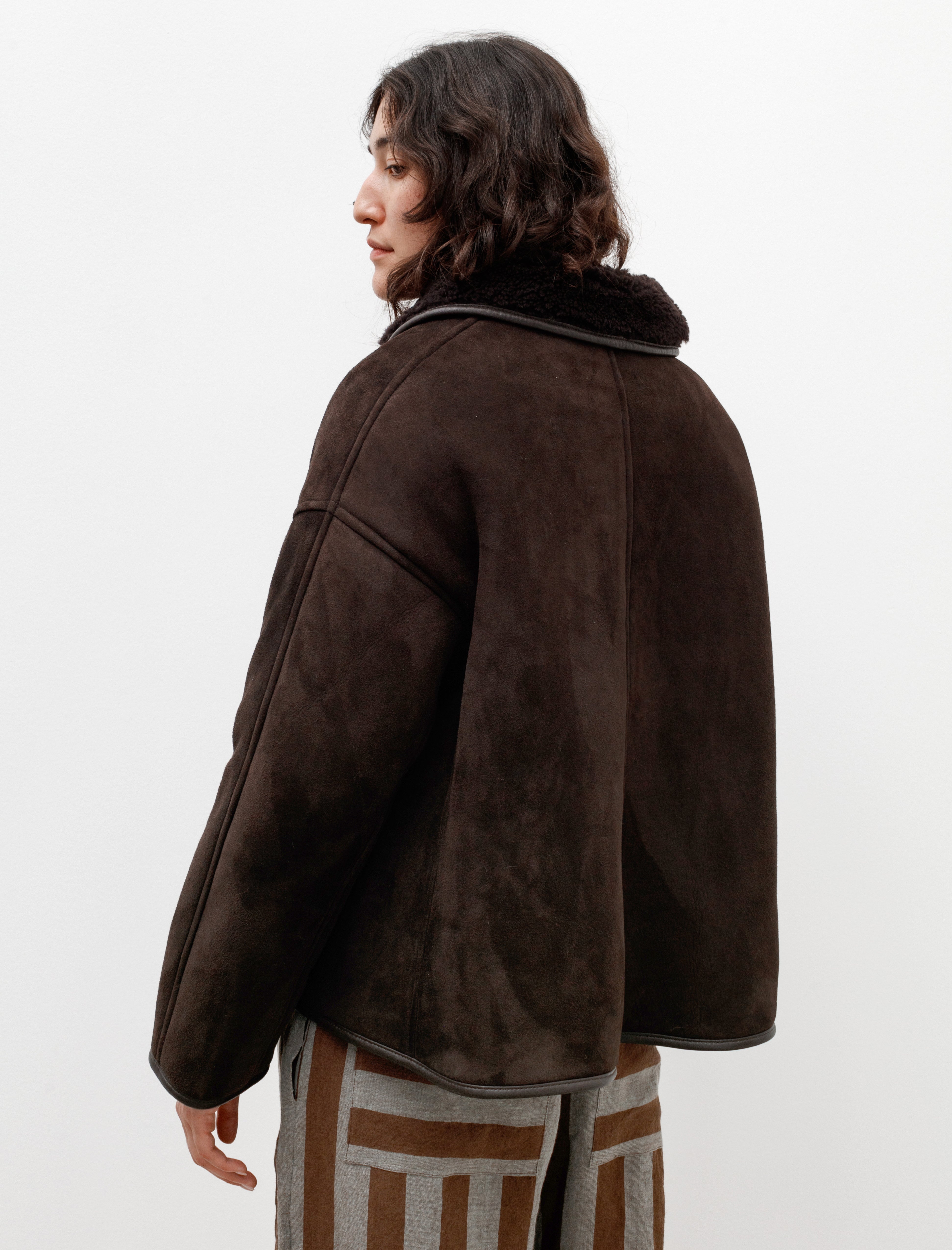 Cawley Avis Suede Sheepskin Jacket Chocolate – Neighbour