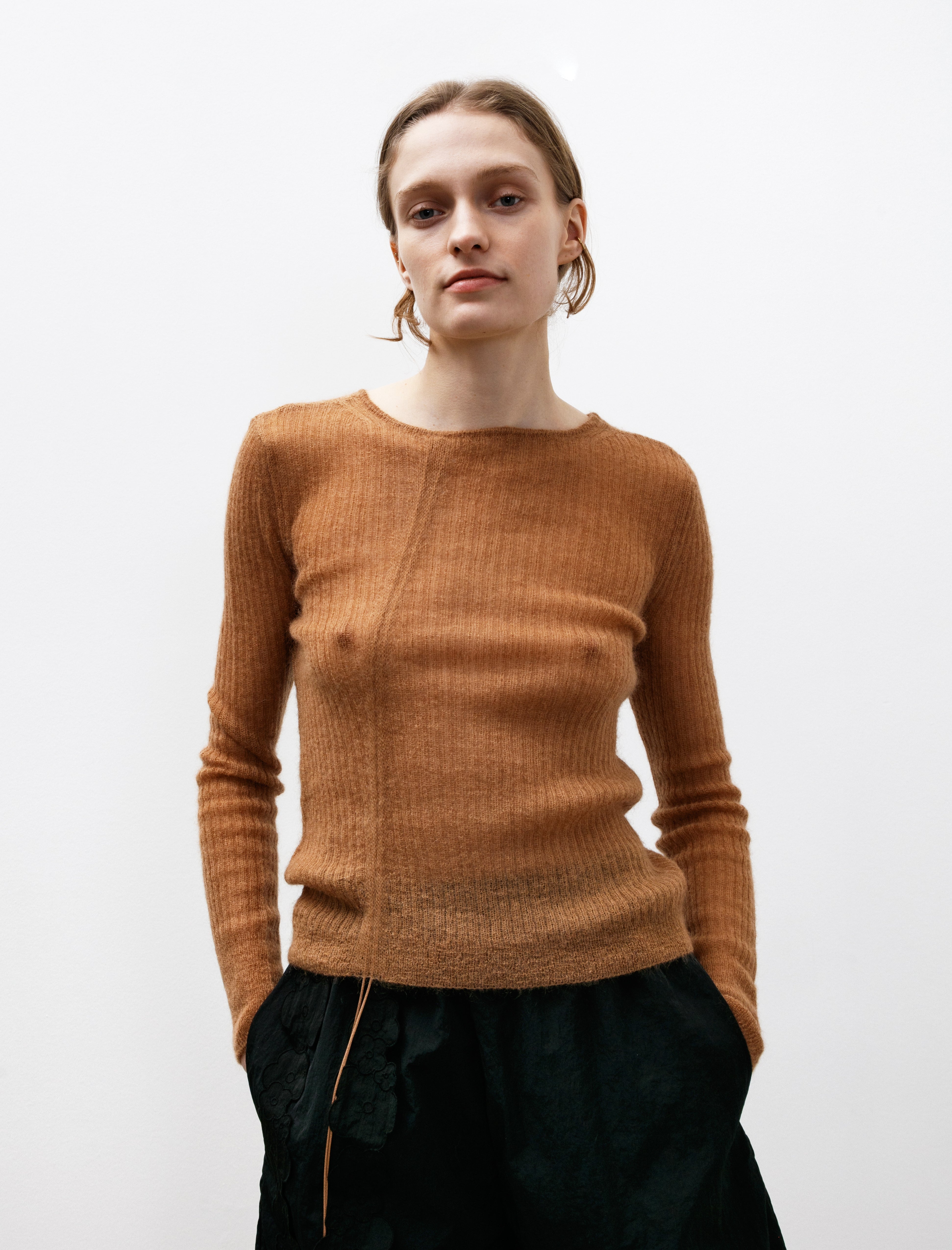 Cecilie Bahnsen Ussi Mohair Pullover Chestnut