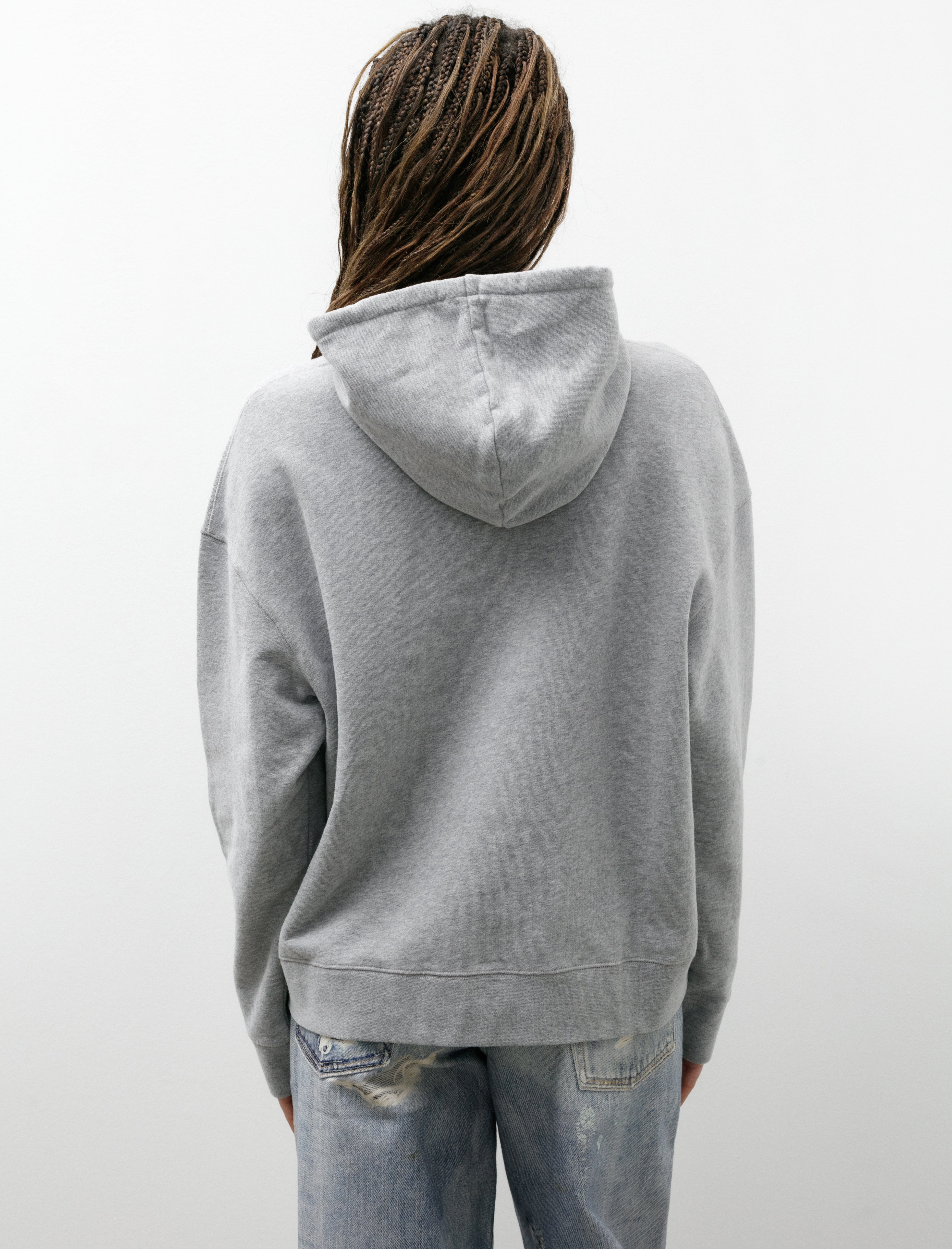 Sunspel Loopback Hoody Grey Mélange