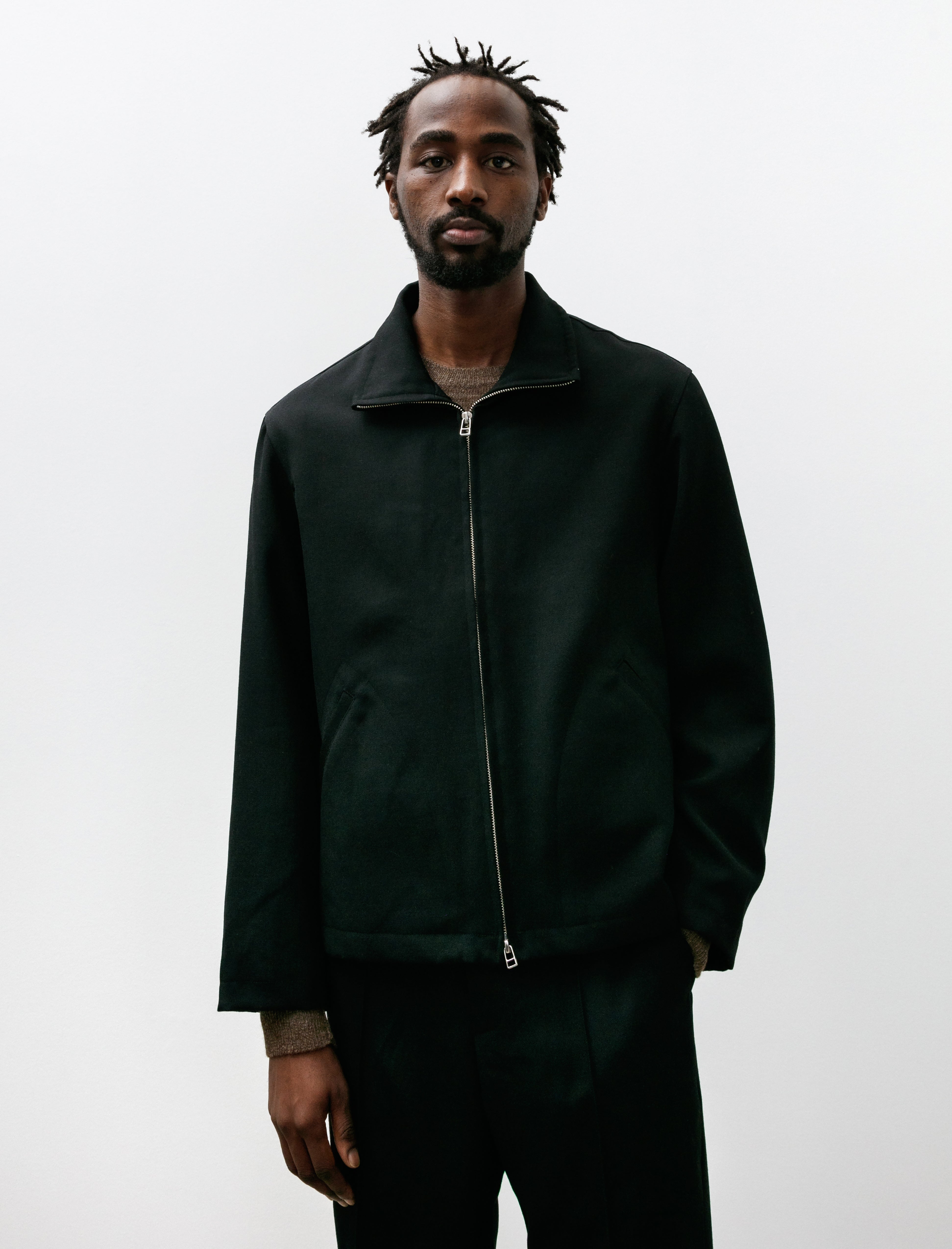 James Coward Circuit Jacket Black Wool Gabardine