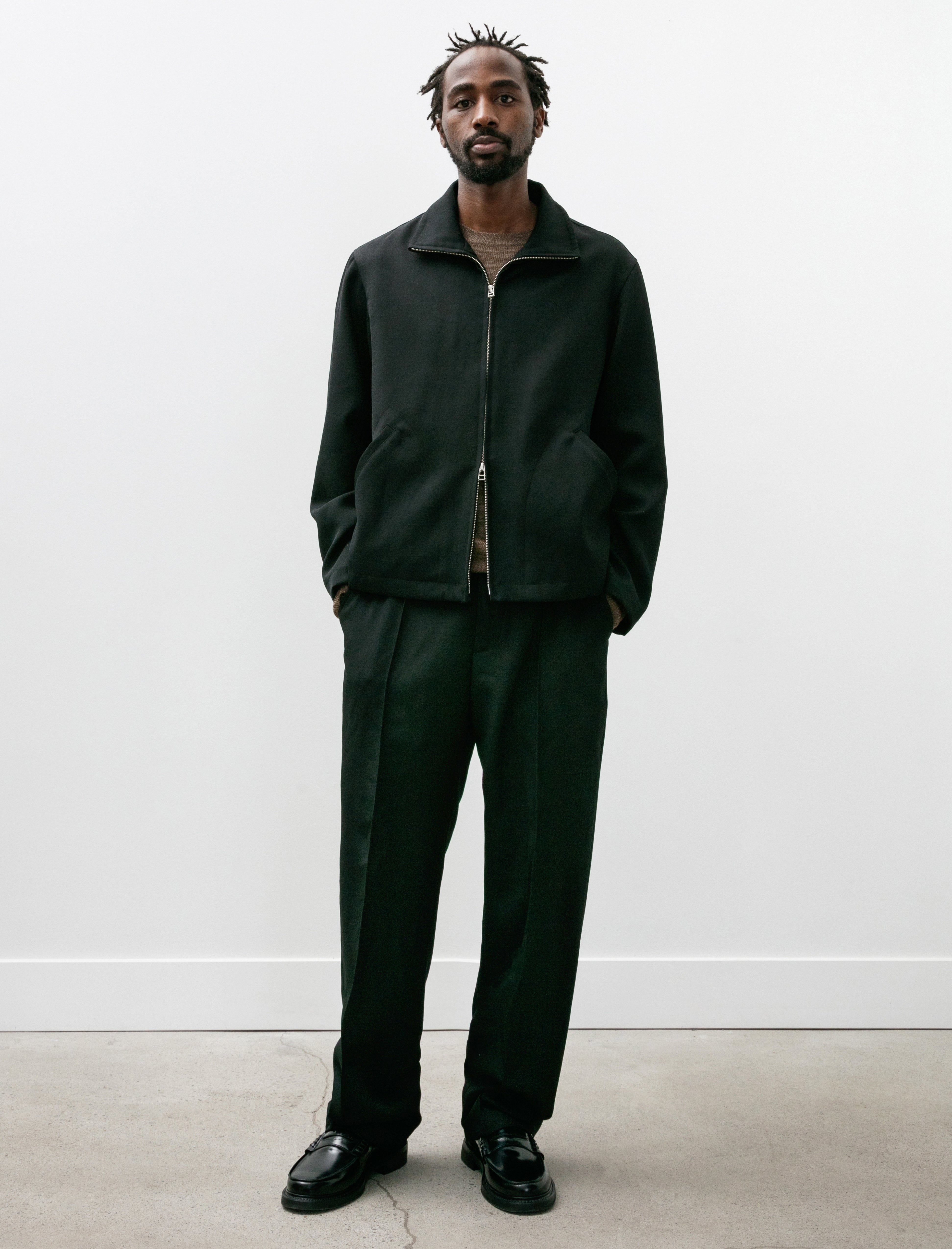 James Coward Circuit Jacket Black Wool Gabardine