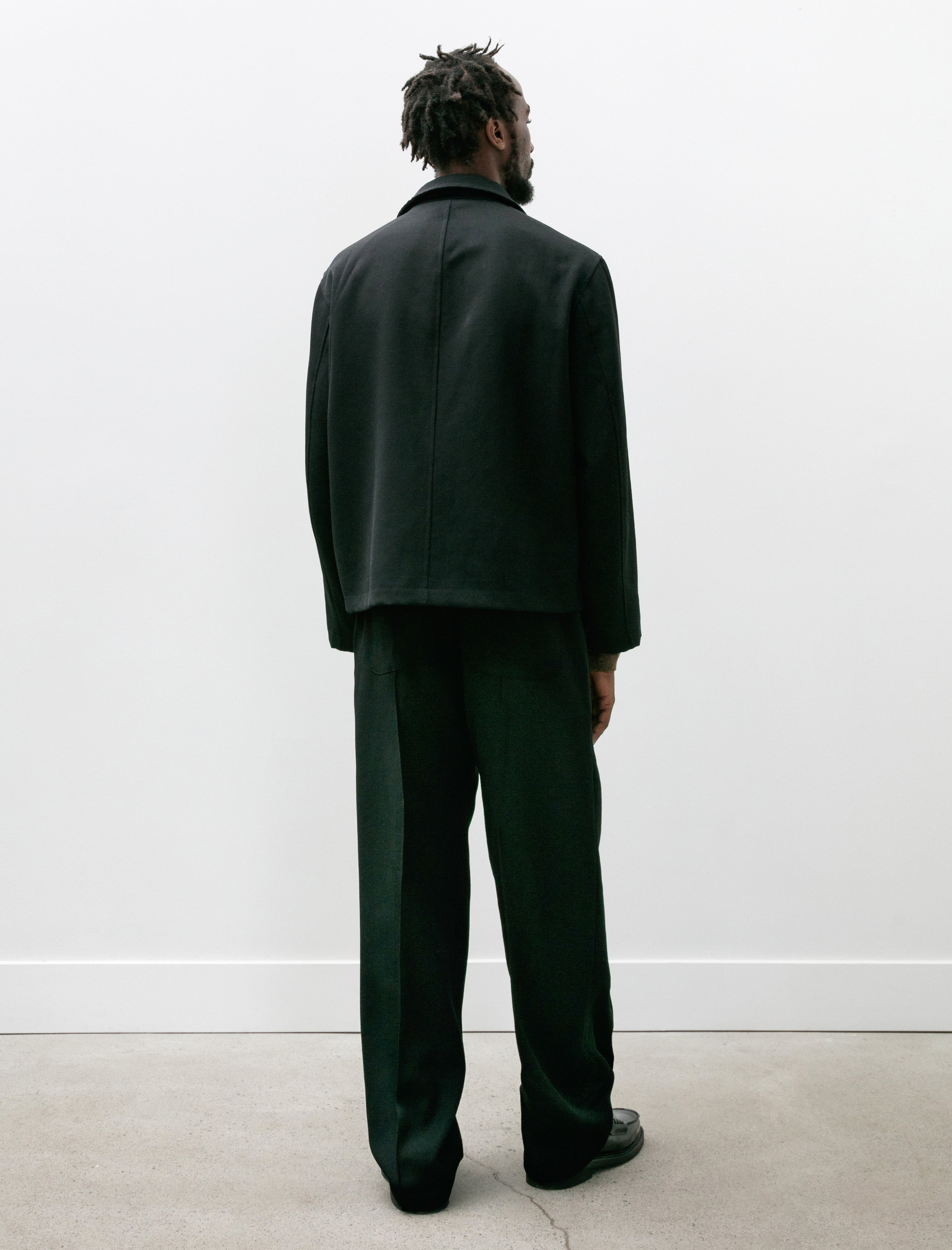 James Coward Straight Forward Stitch Pant Black Wool Gabardine