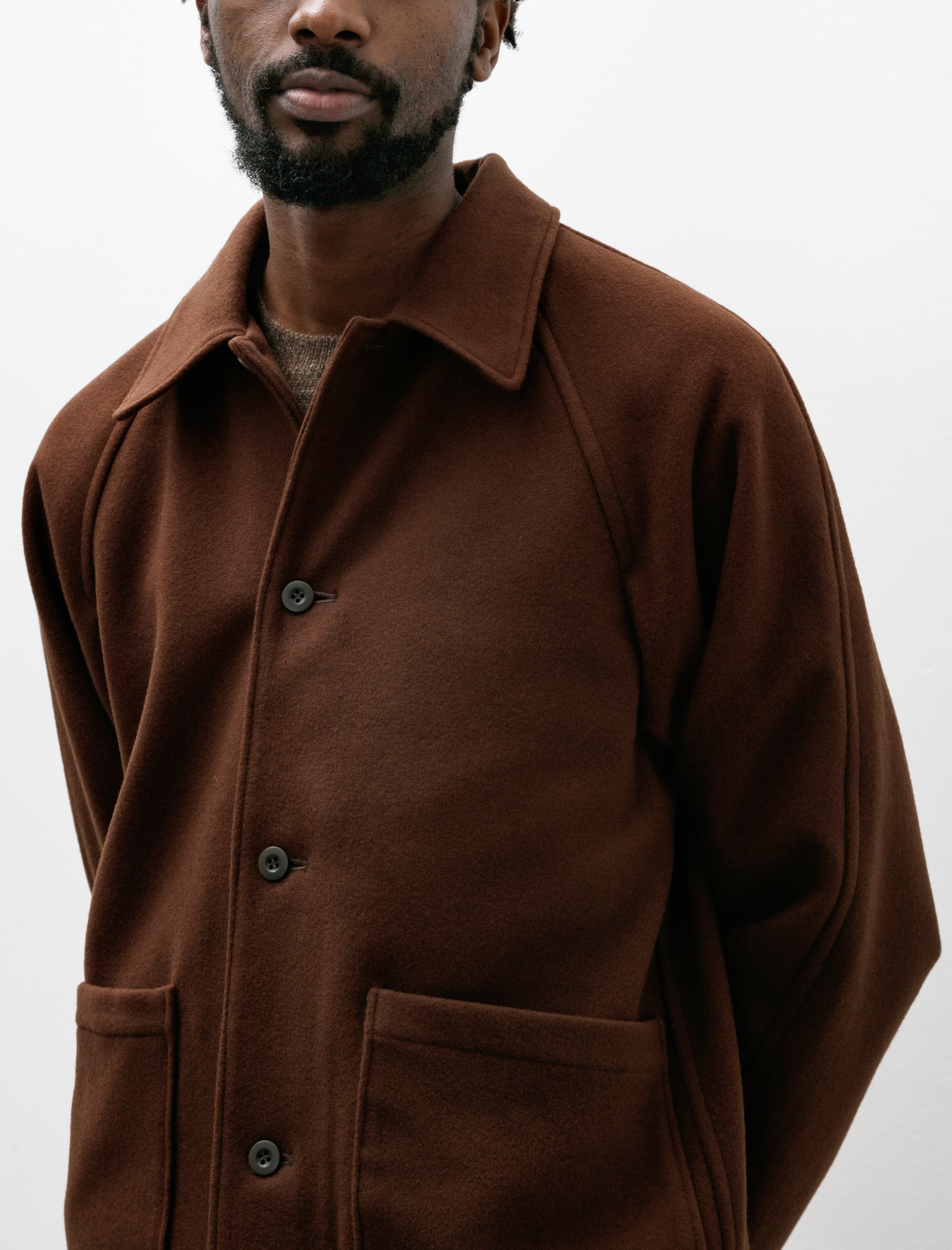 James Coward Rambler Coat Brown Wool Flannel